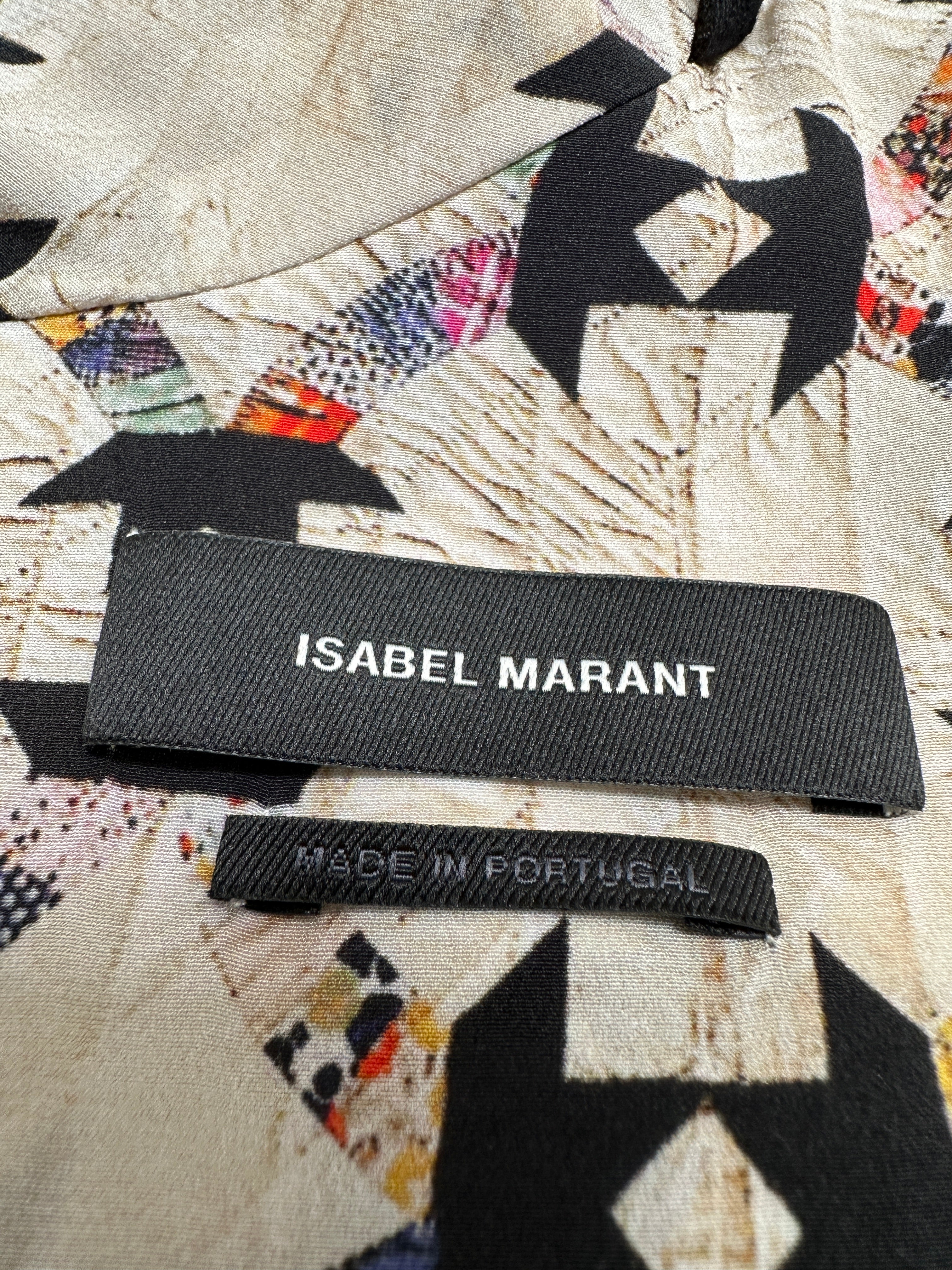 Isabel Marant cream blouse with multicolor pattern - size 38