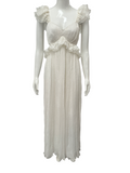 HHART white ruffled bohemian maxi dress - size 36