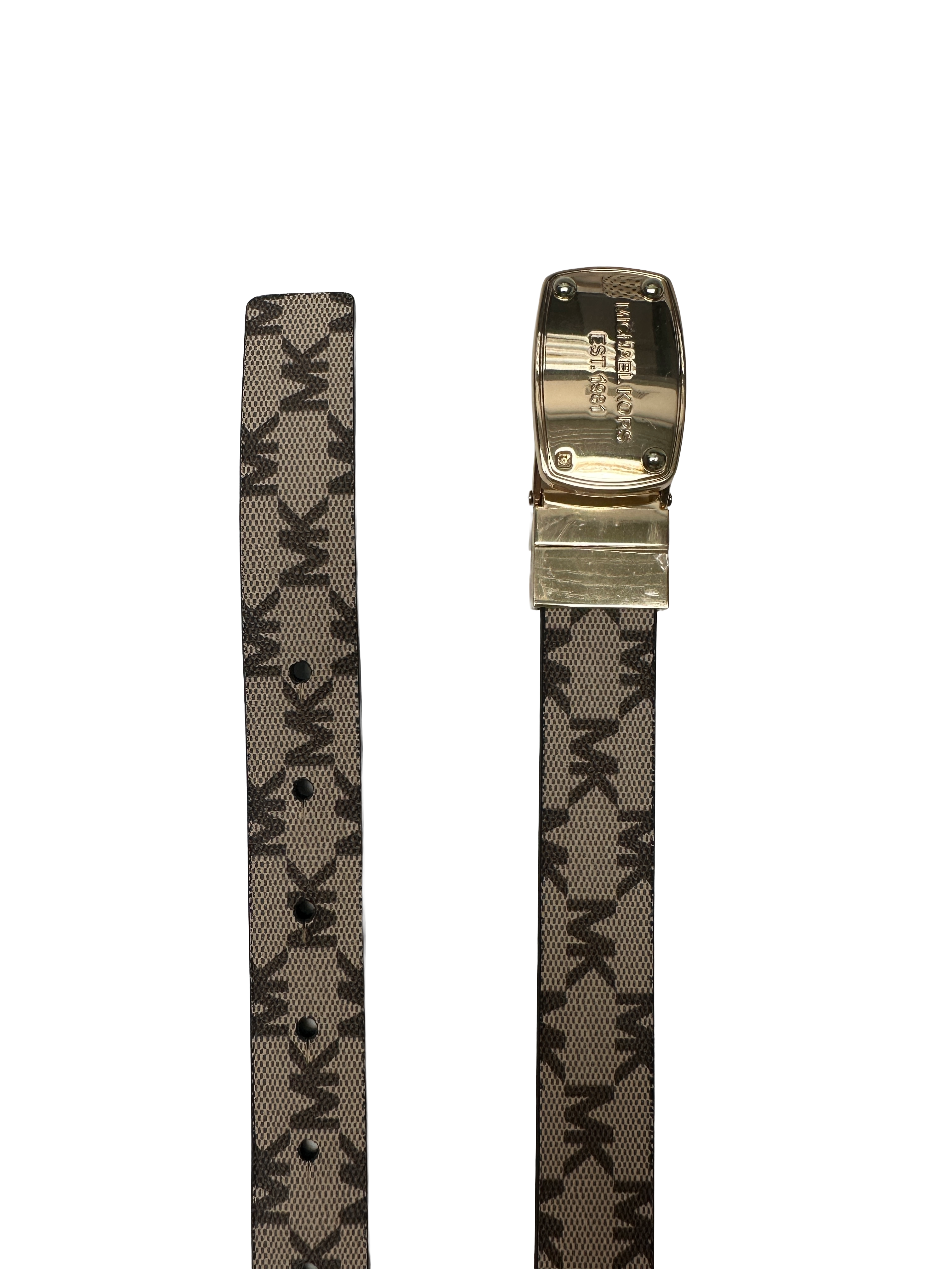 Michael Kors reversible cream and grey monogram belt