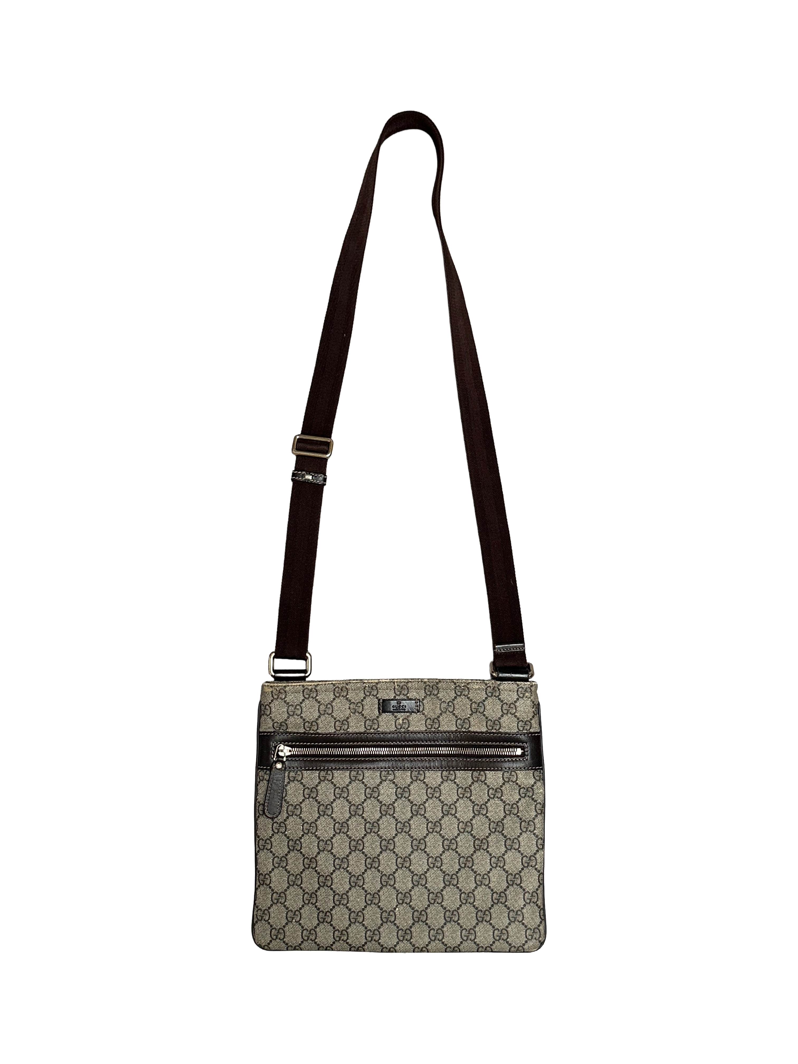Gucci beige GG Supreme Flat Messenger