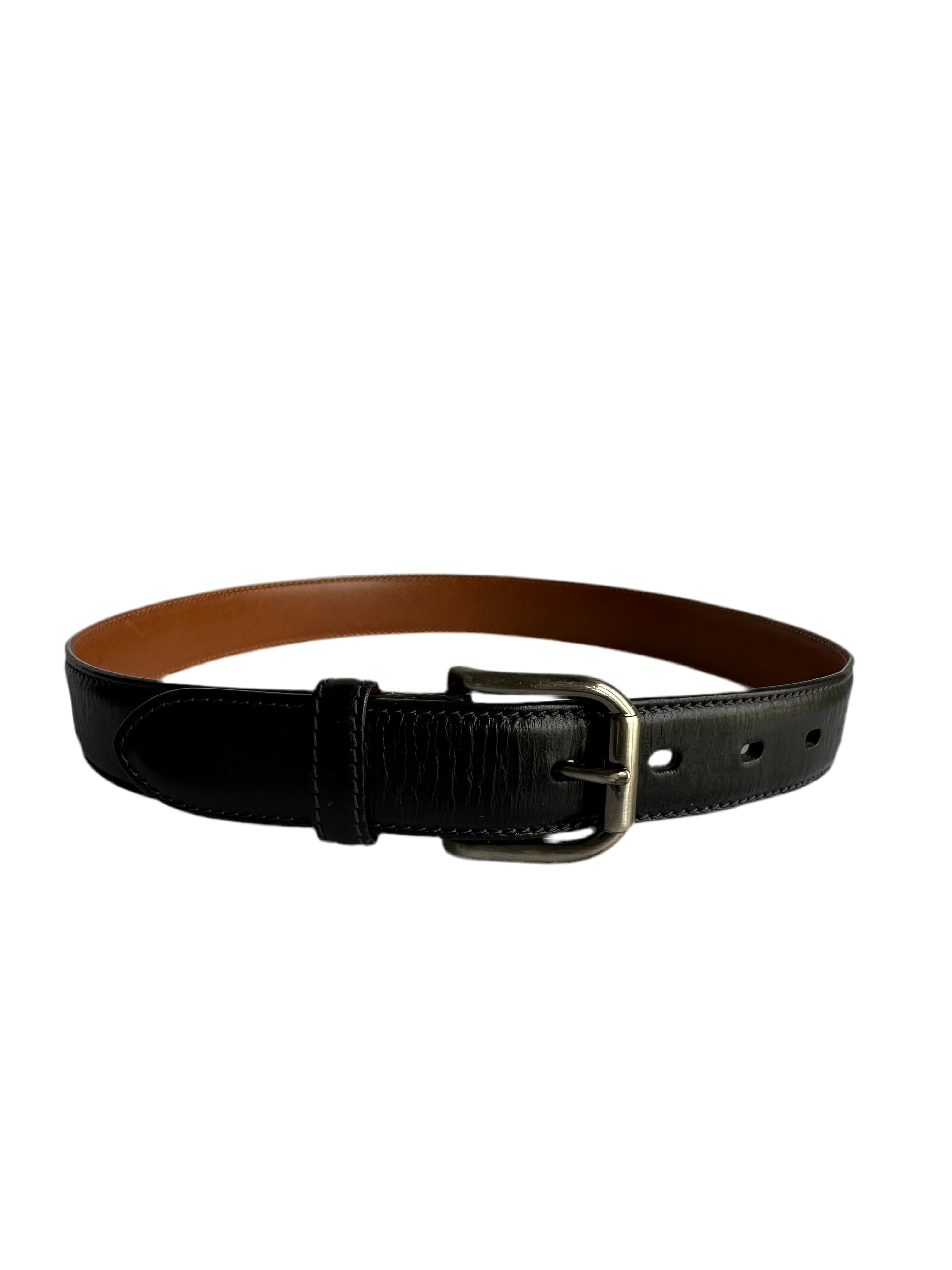 The Bridge black leather belt