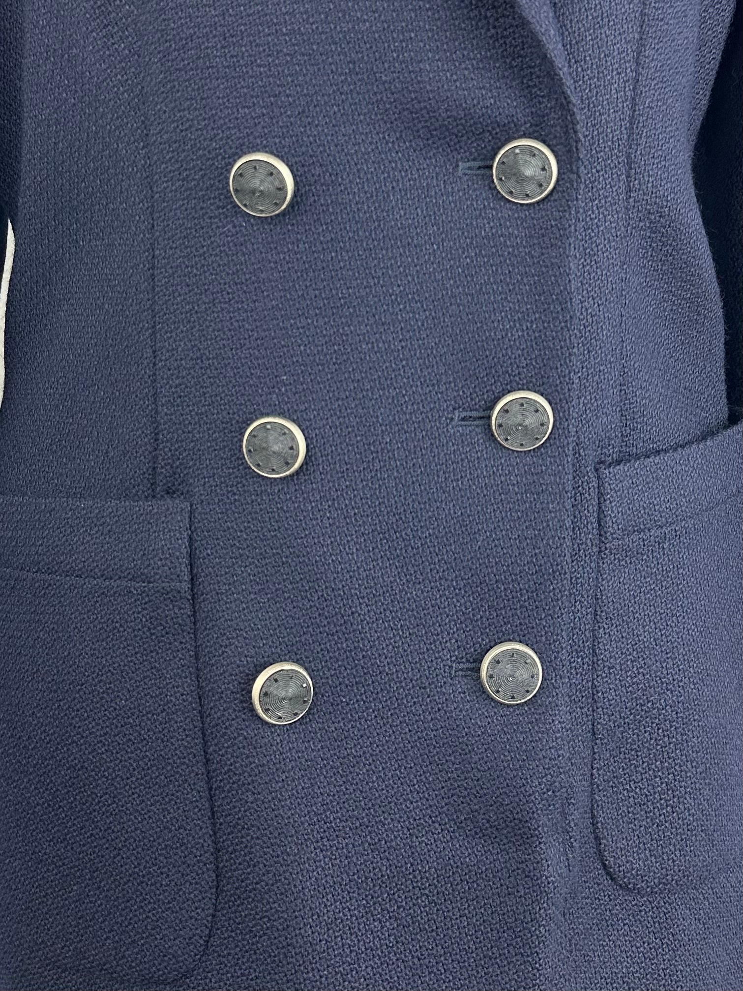 Made to measure navy blue dress with suit jacket effect - size 34