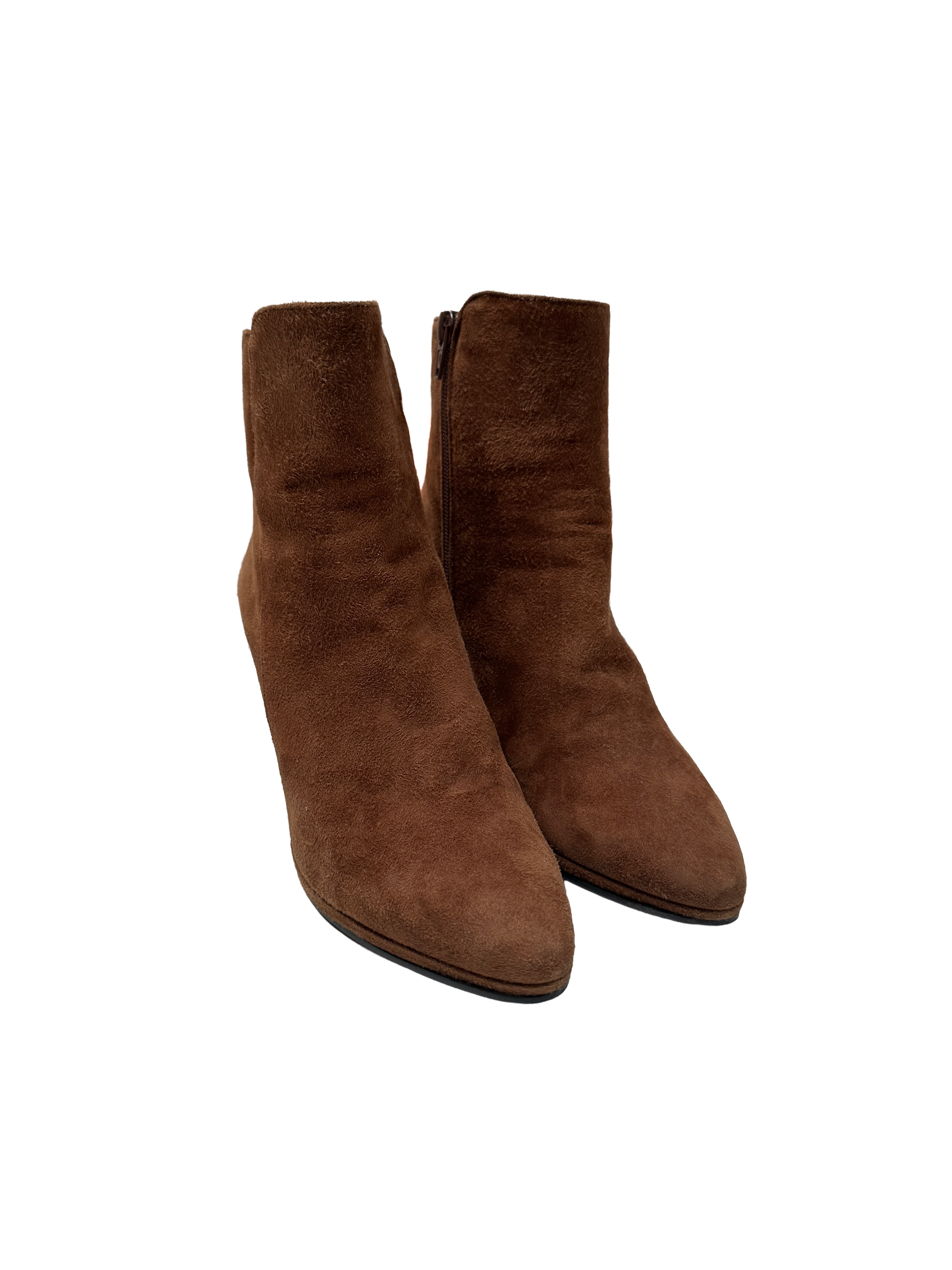 Paul Noyen brown suede heeled amkle boots - size 37.5