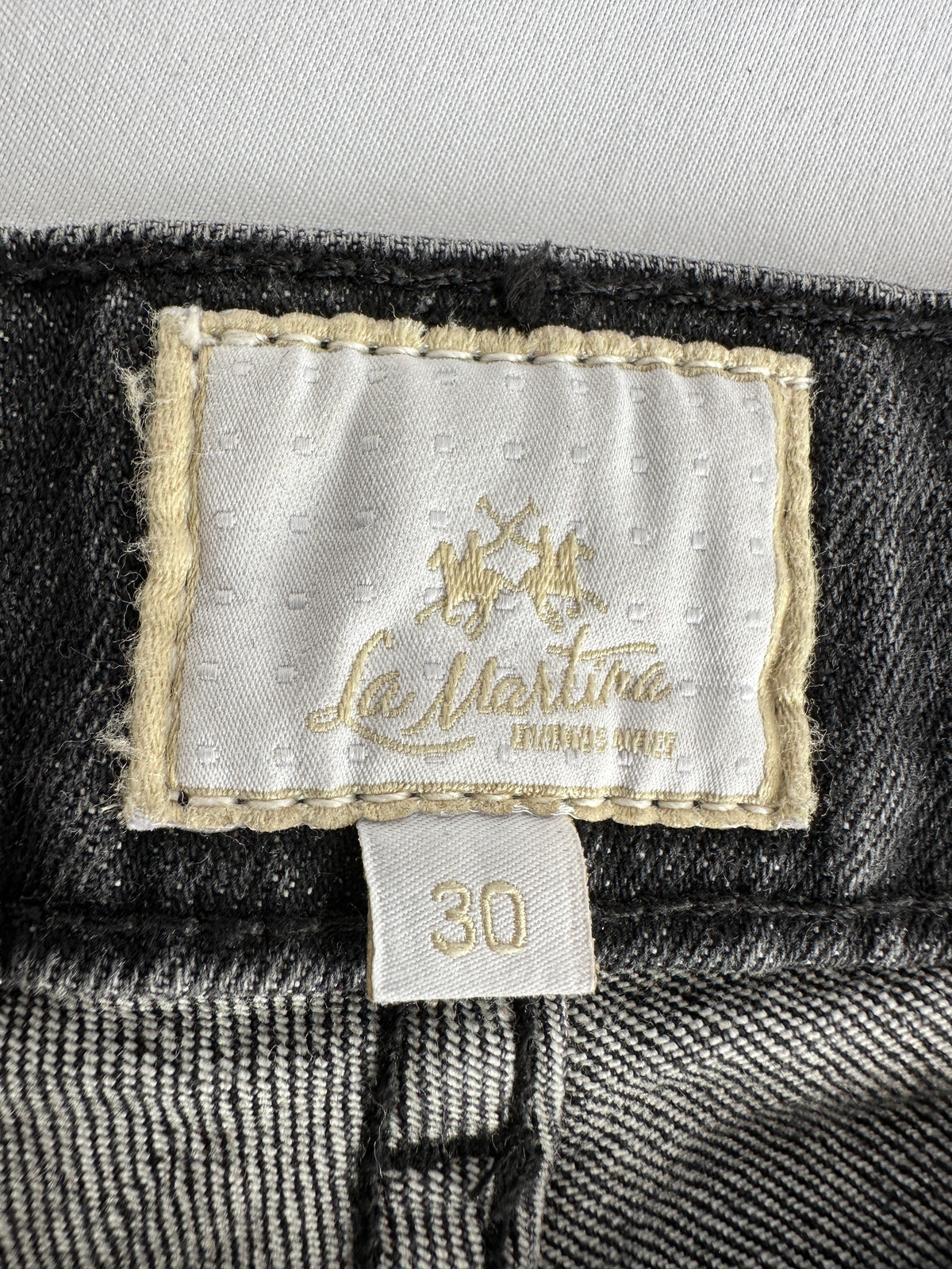 La Martina grey jeans with strass flower - size 38