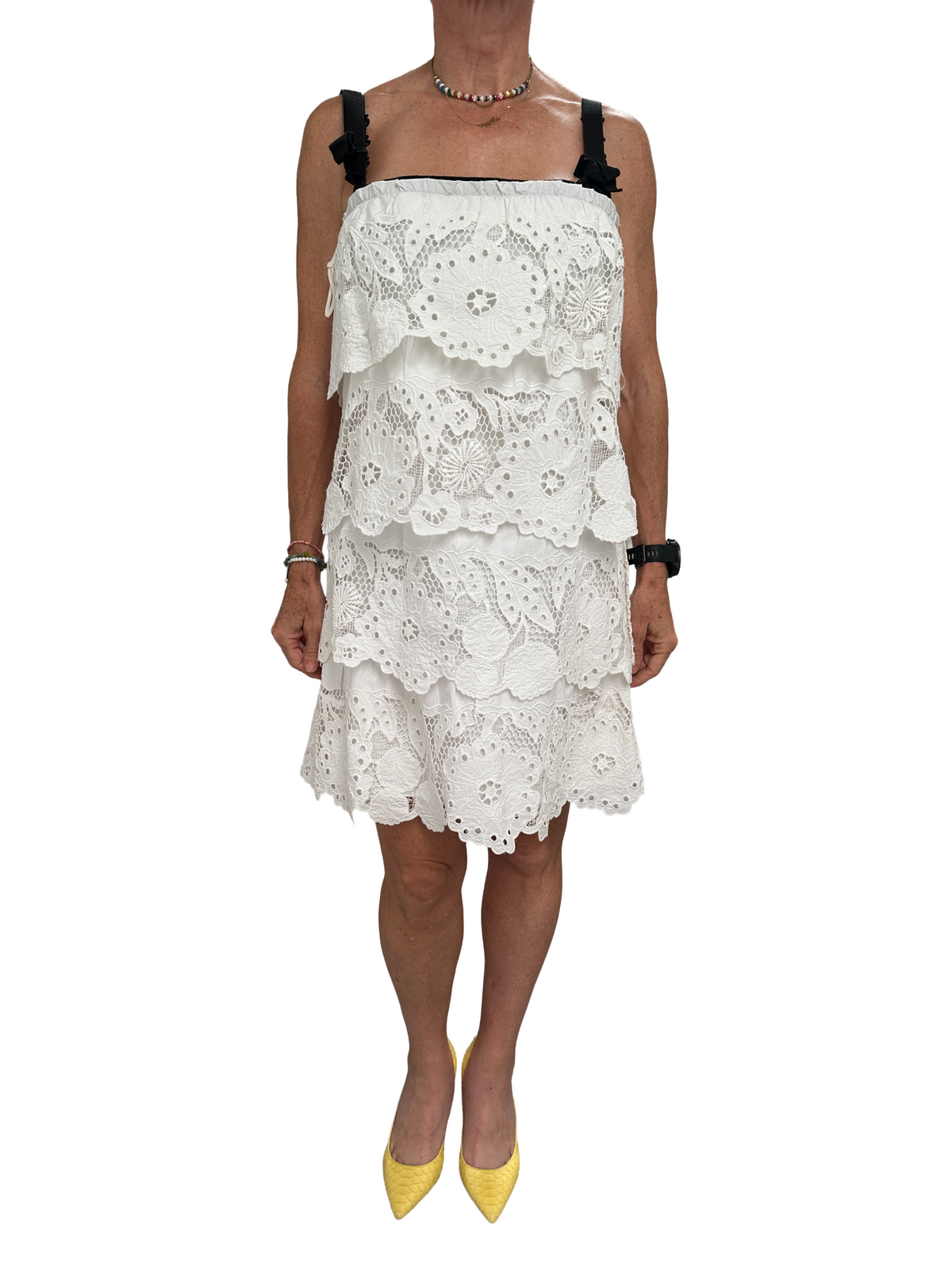Red Valentino white lace dress - size 42