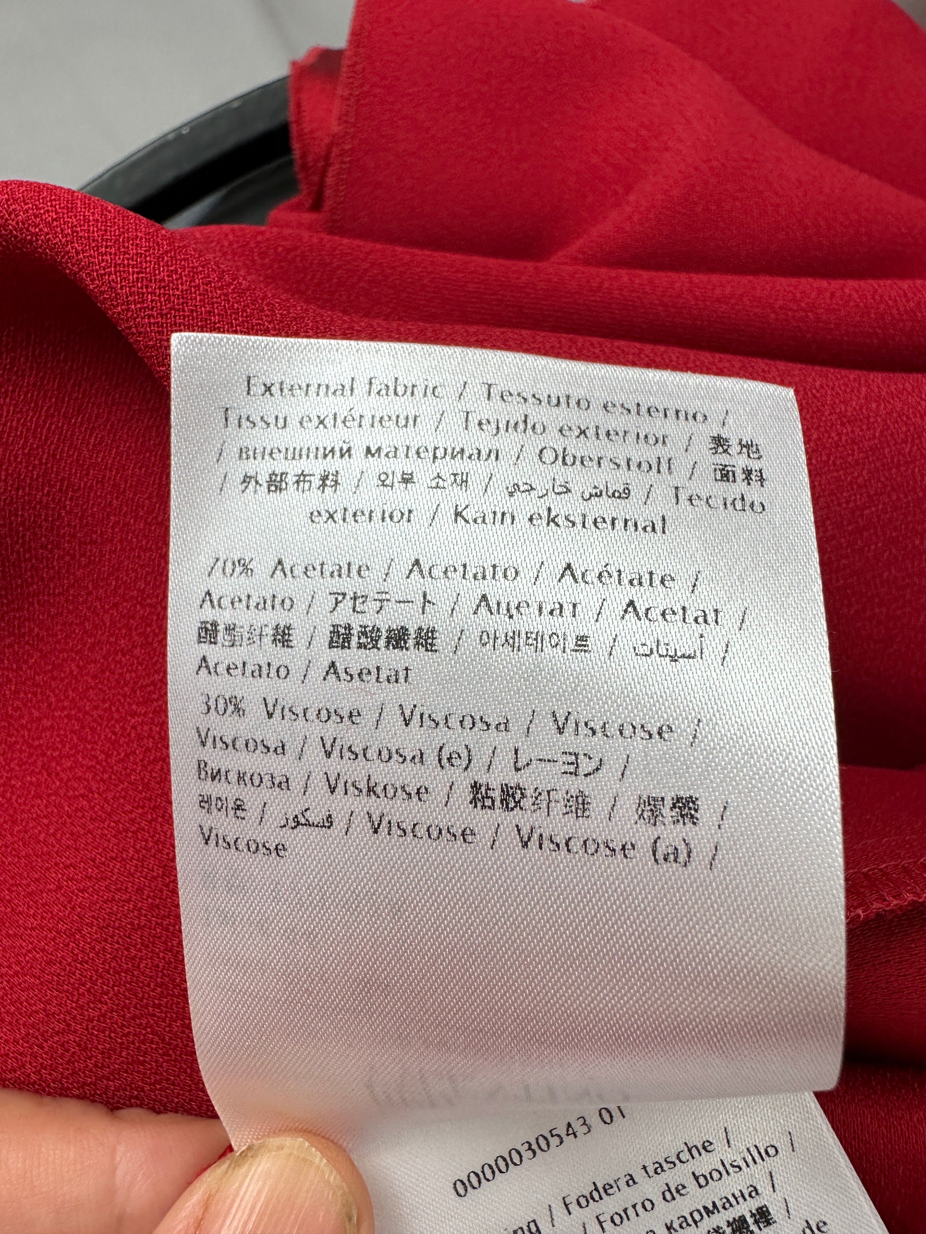 Red Valentino red dress with V-neckline and side ruffles - size 44