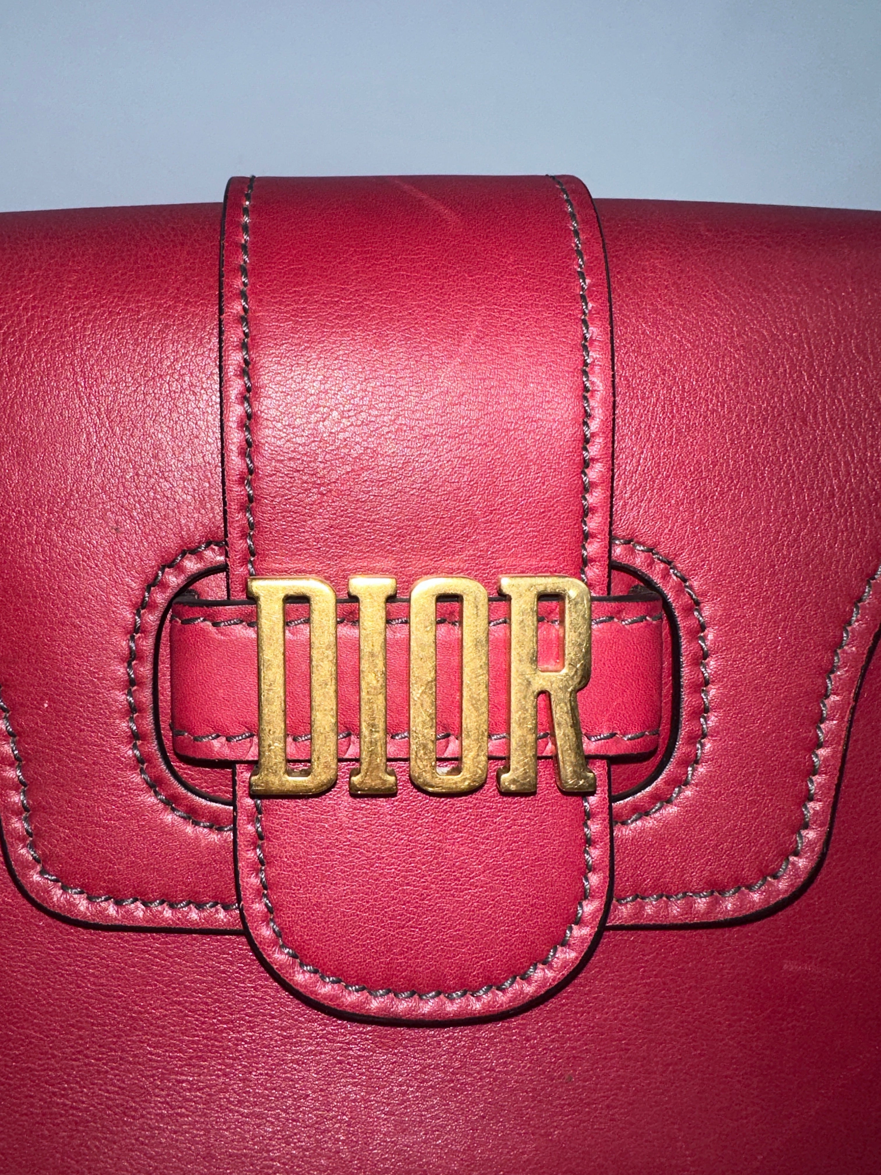 Dior red leather D-Fence crossbody bag