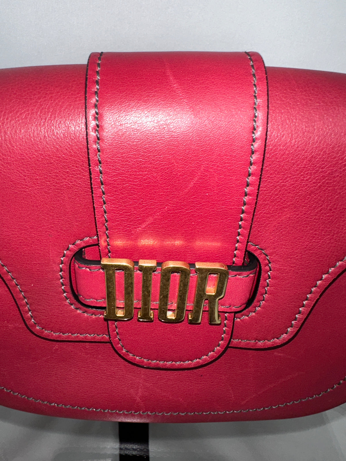 Dior red leather D-Fence crossbody bag