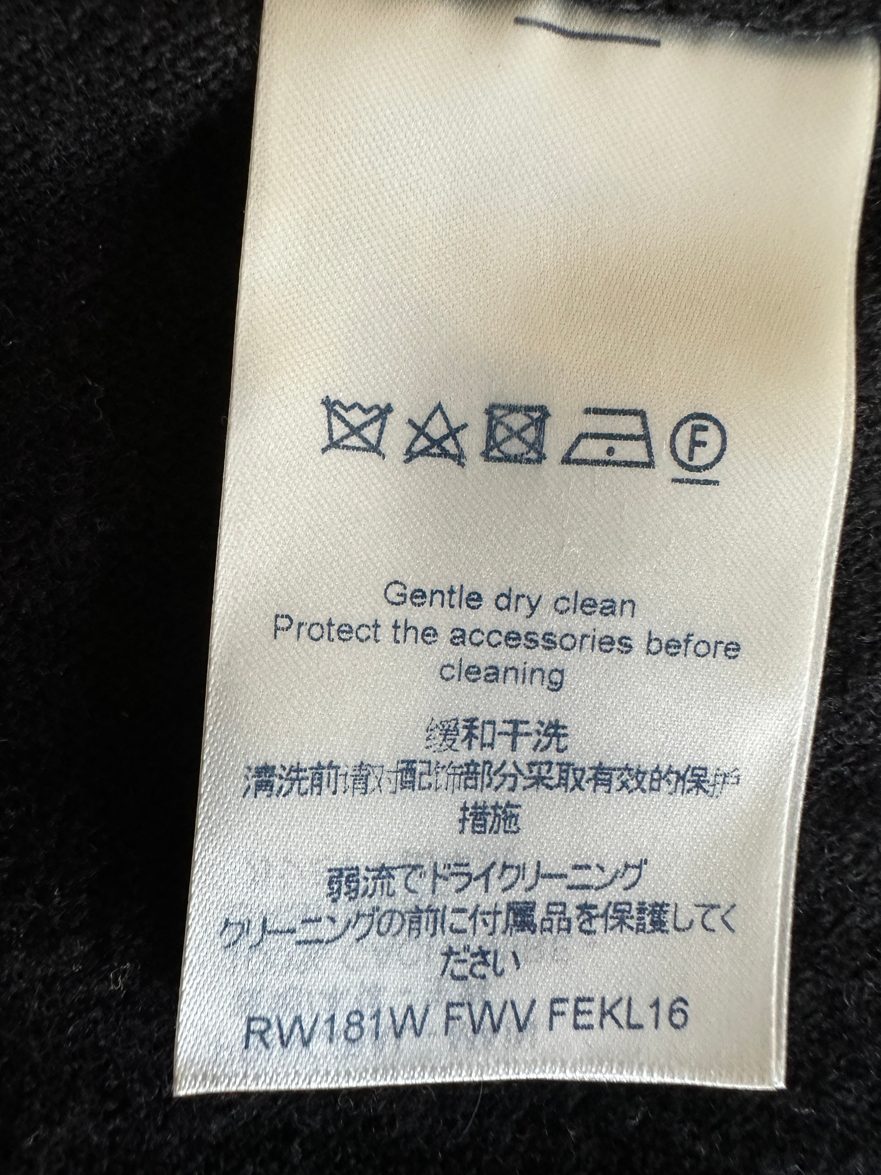 Louis Vuitton black turtleneck left shoulder button opening - size 34