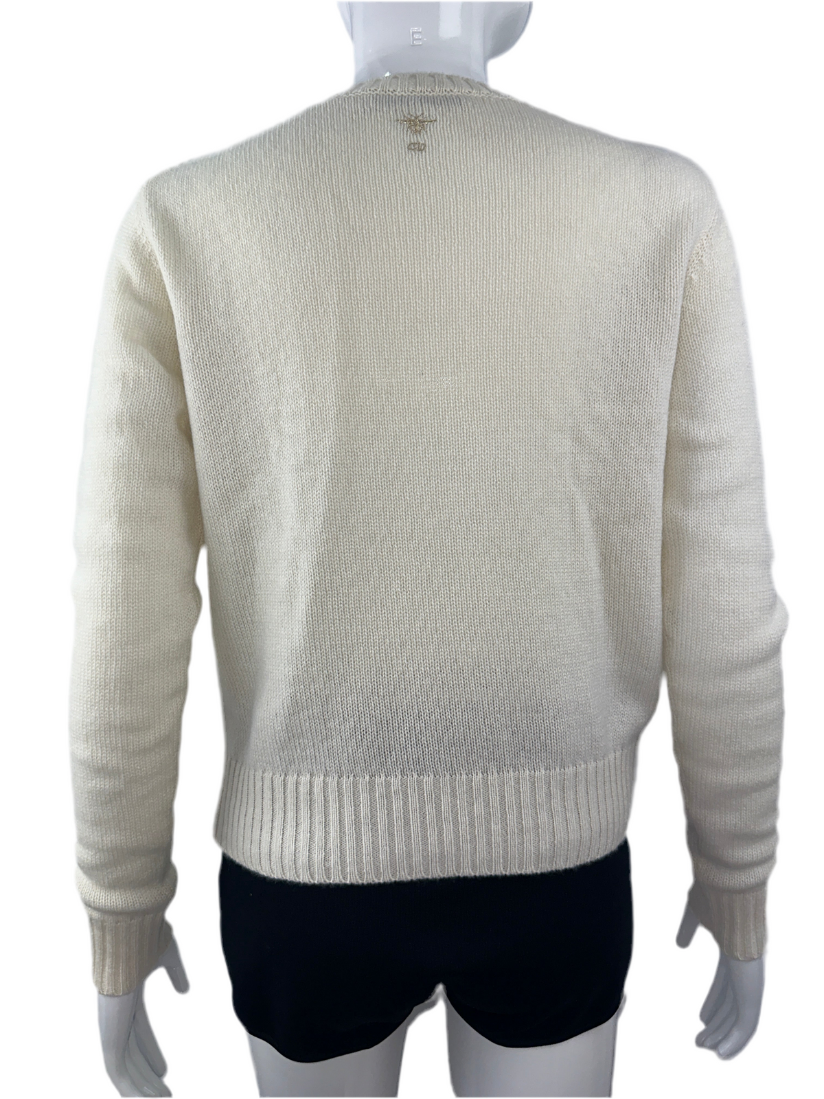 Dior white sweater with gold embroidery - size 38