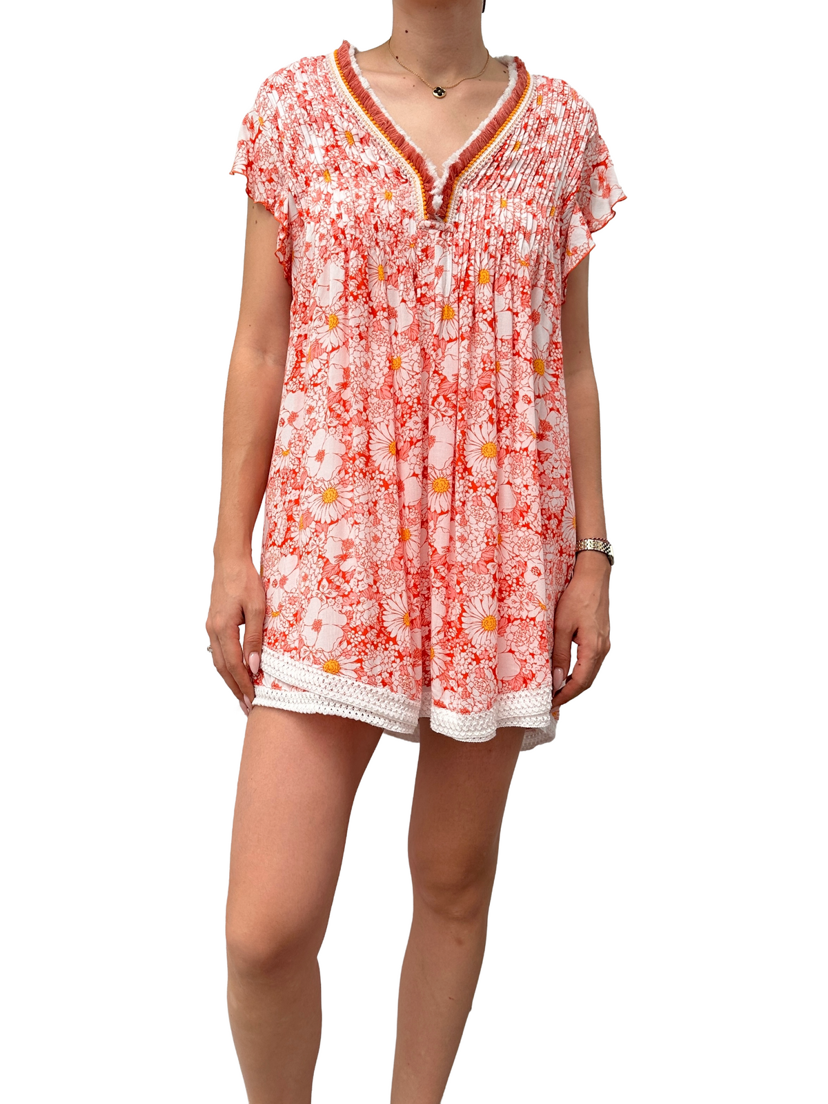 Poupette St Barth Sasha floral red dress - size 36