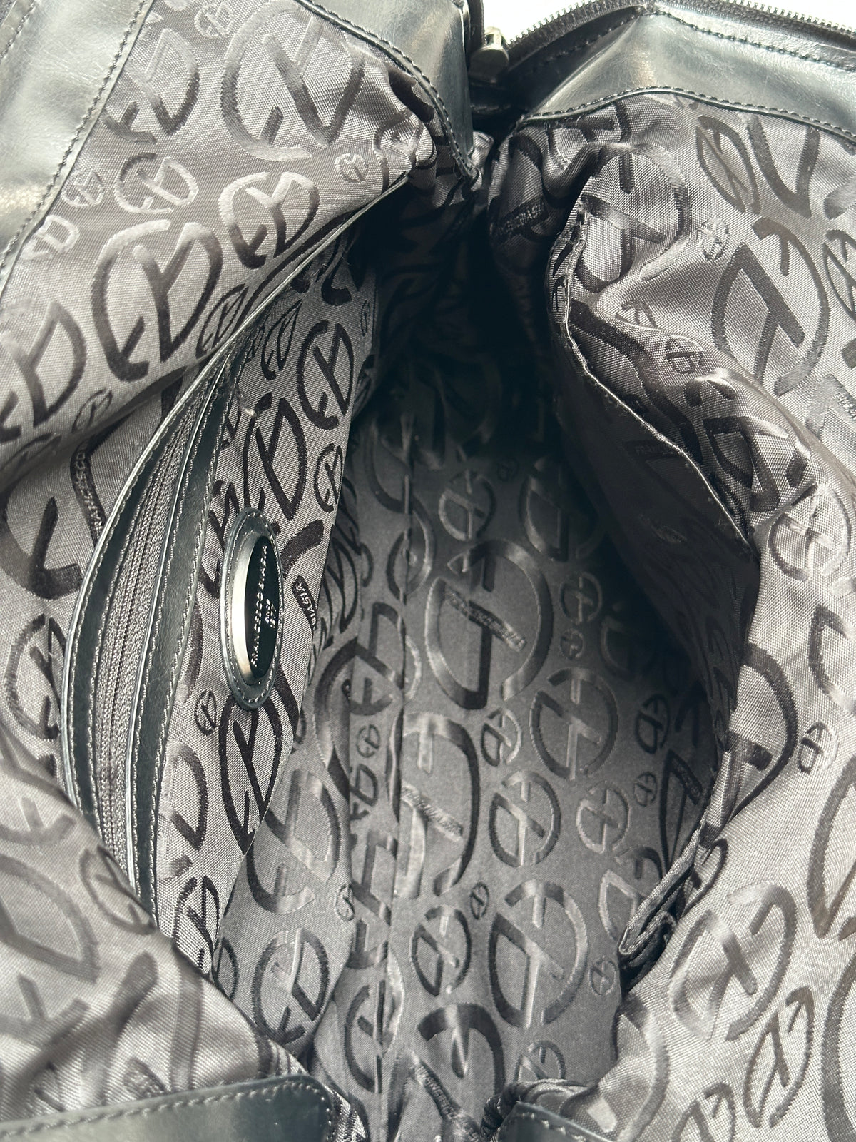 Francesco Biasia multi-pocket black bag