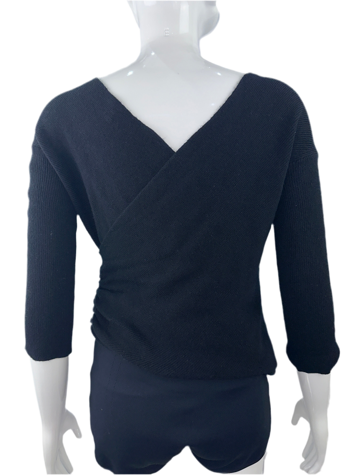 Dior black V-neck sweater, front and back - size 38