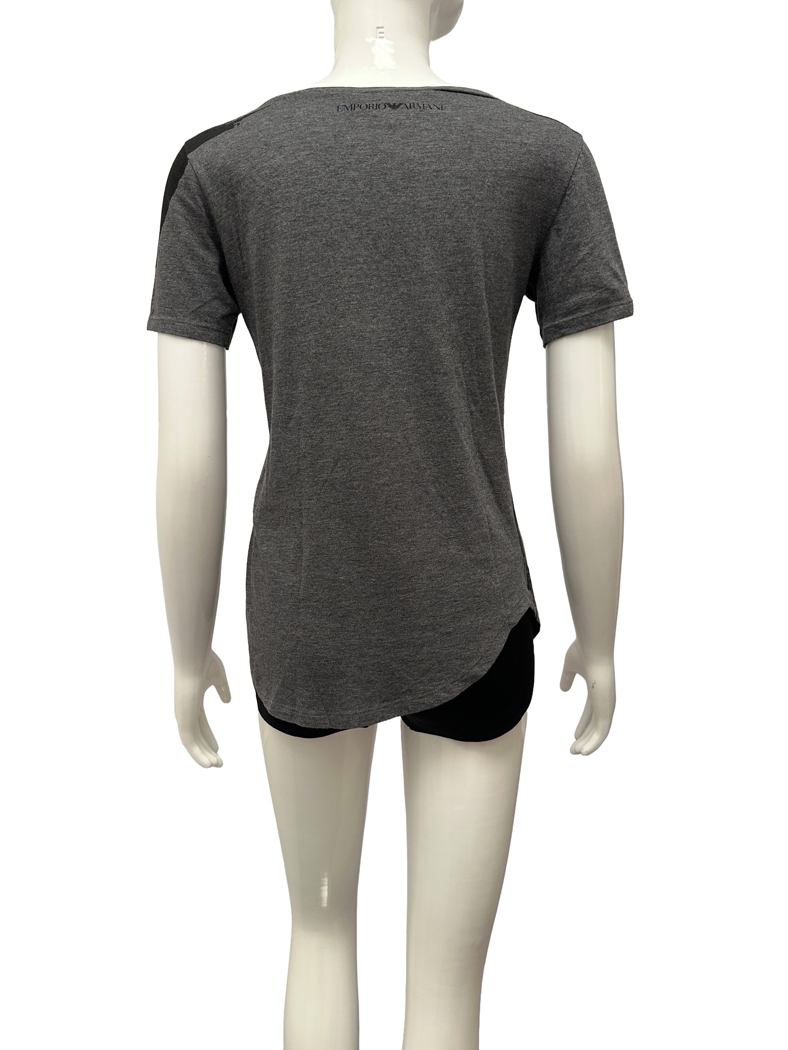 Emporio Armani grey tee shirt with blue butterfly - size 38