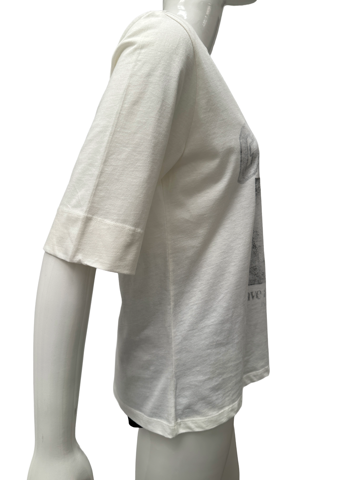 Ganni white tee-shirt with grey details - size 38