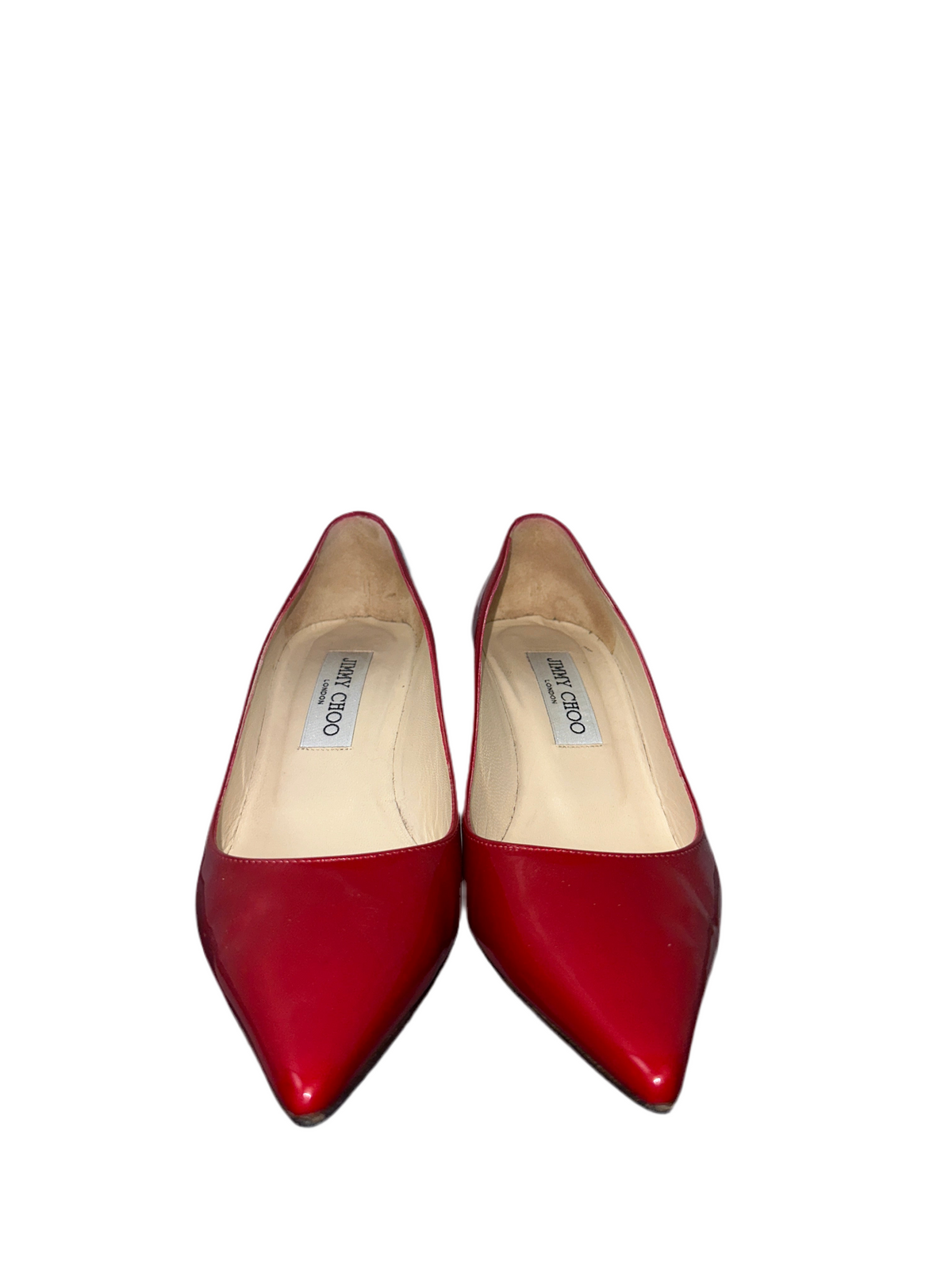 Jimmy Choo Aza red patent point toe pump heels shoes - size 36