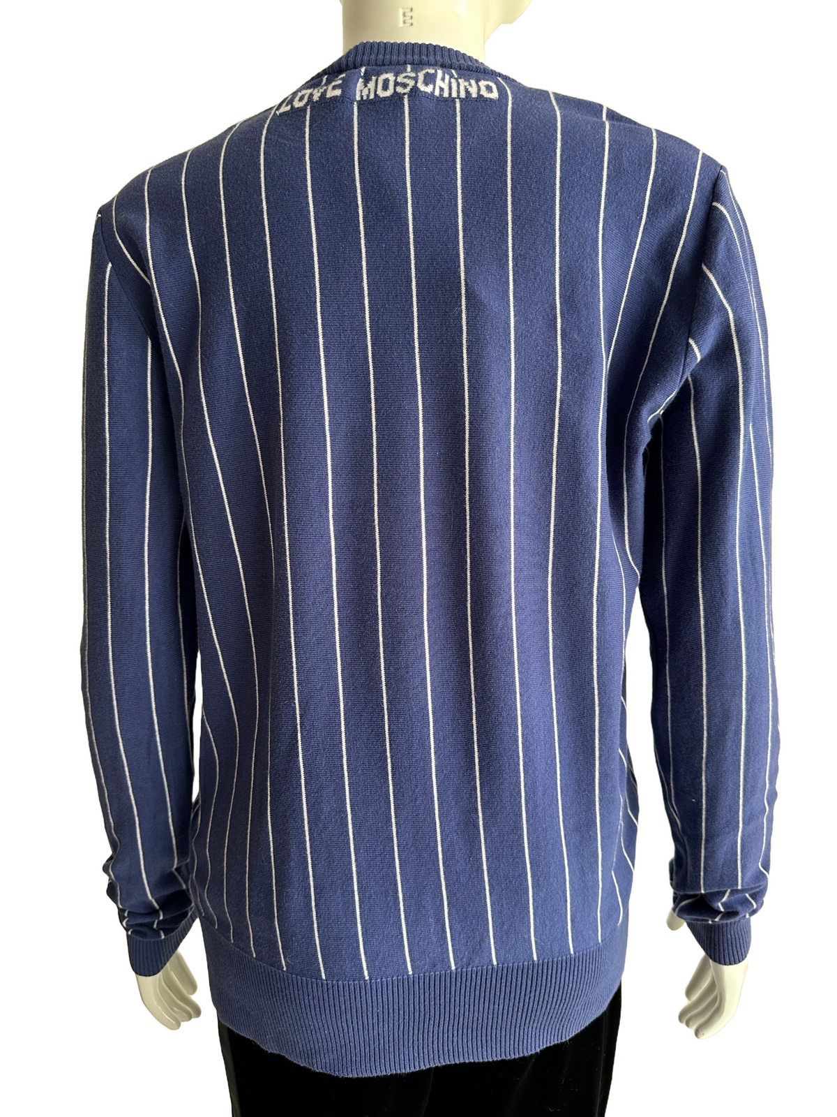 Love Moschino blue sweater with white stripes - size 36