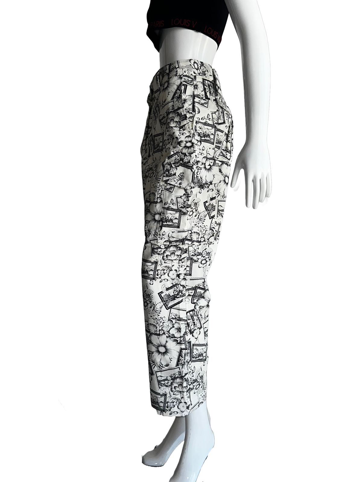 Tara Jarmon white pants with black and grey pattern - size 42