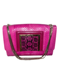 Jimmy Choo pink snakeskin and leather trim Alba shoulder bag