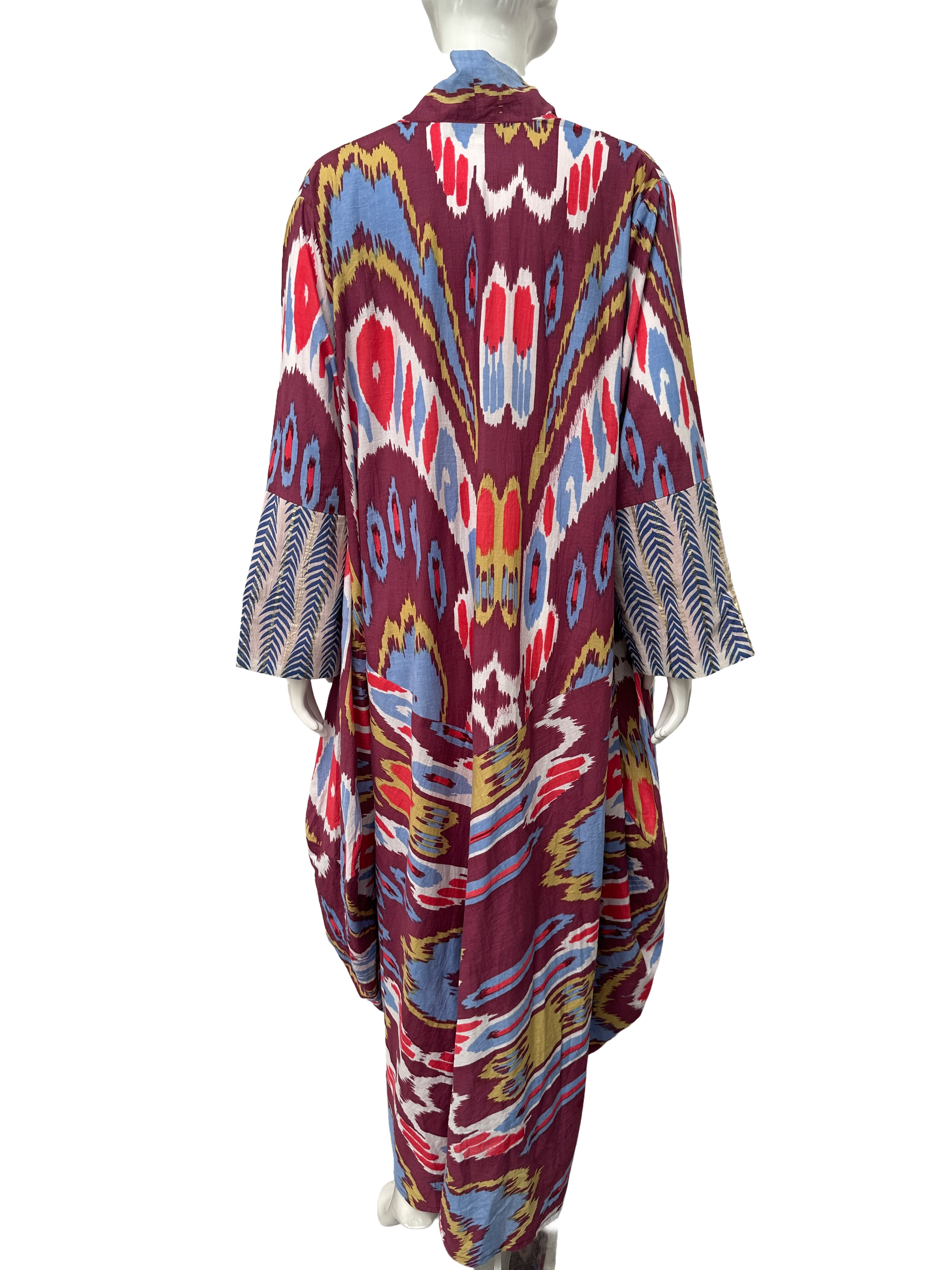 Orange blossom Ikat print oversized kaftan dress - size TU