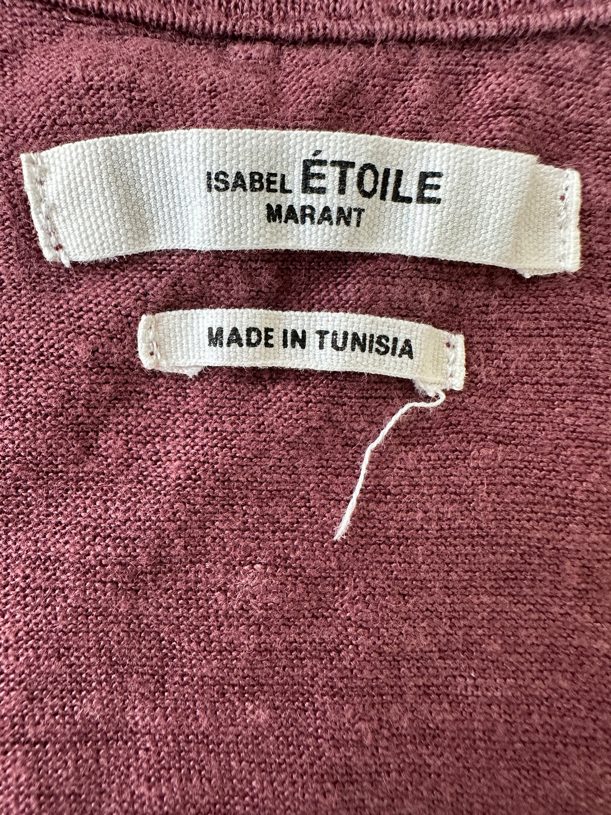 Isabel Marant Etoile Burgundy half sleeve t-shirt - size 36