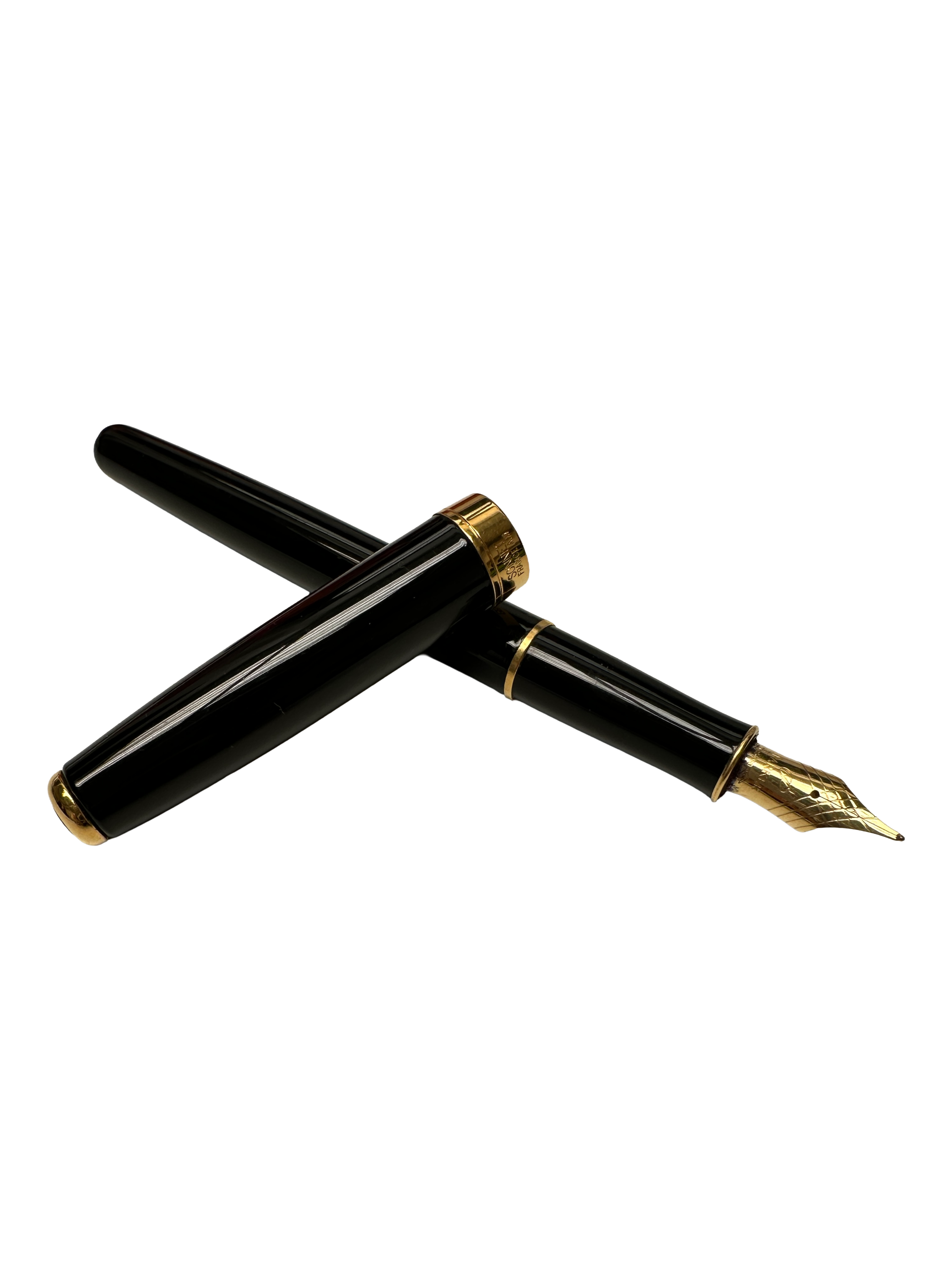 Parker Sonnet fountain pen, black lacquer with gold trim