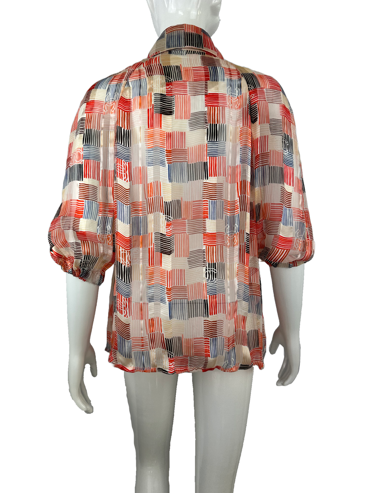 Chanel colorful 3/4-sleeve blouse - size 36