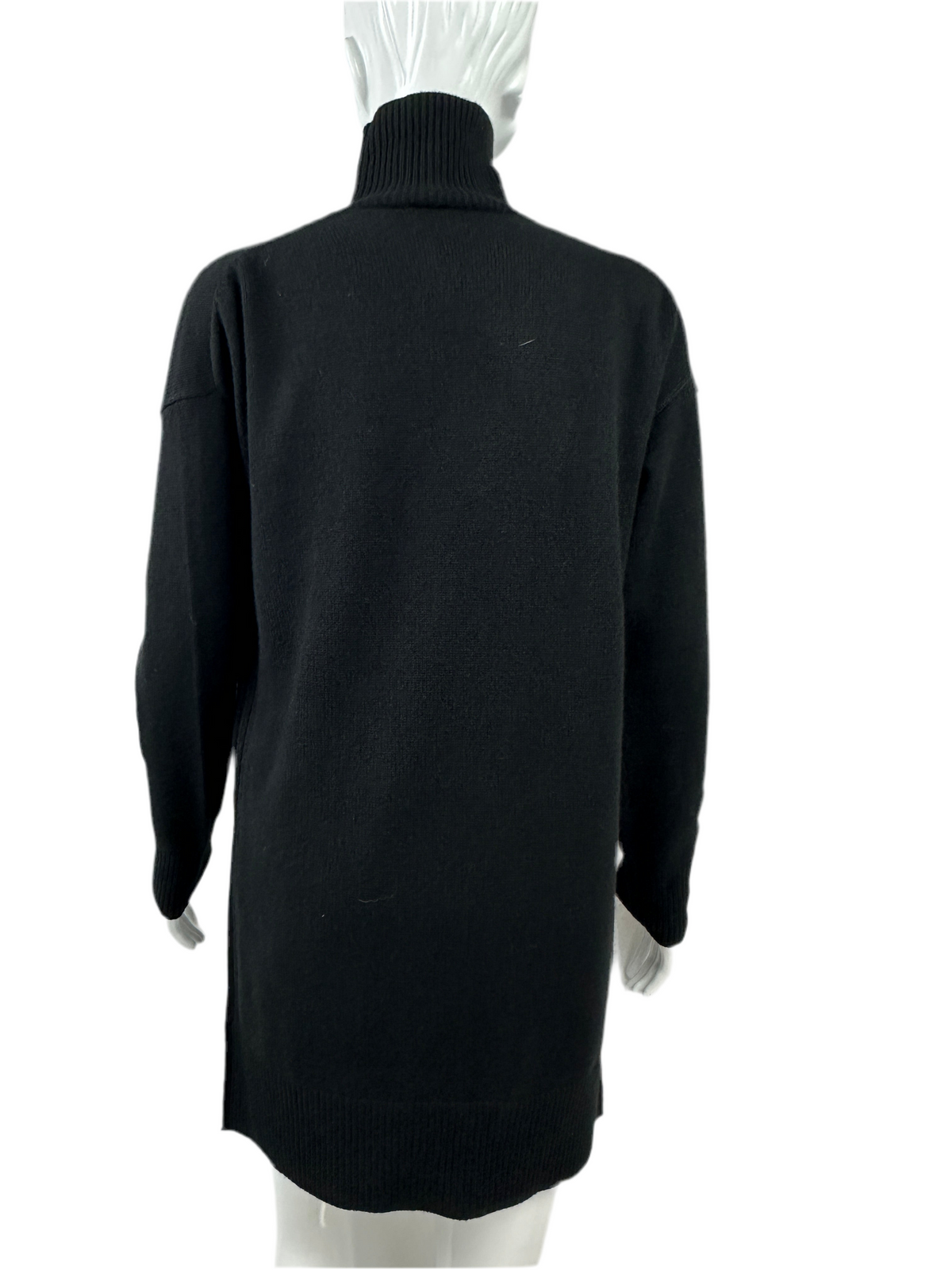 Dior long black turtleneck sweater with side opening - size 36