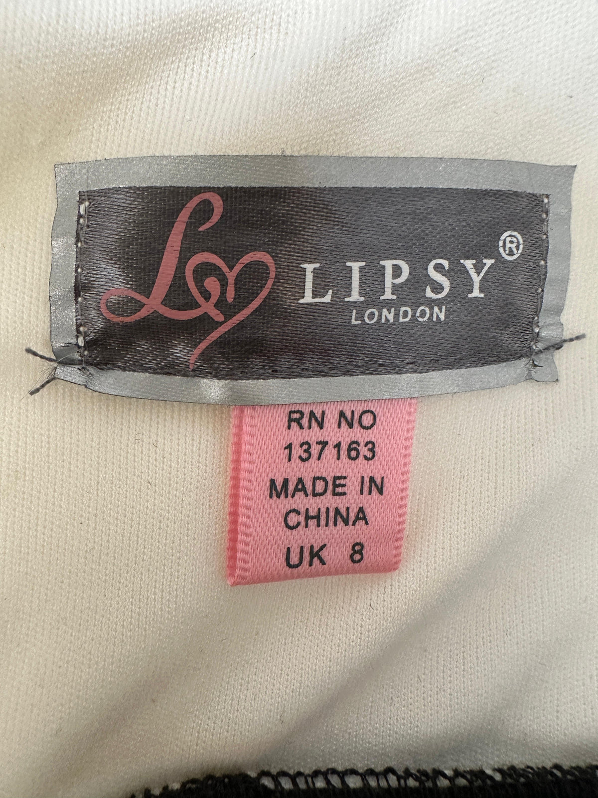 Lipsy white and black stuctured dress - size 36