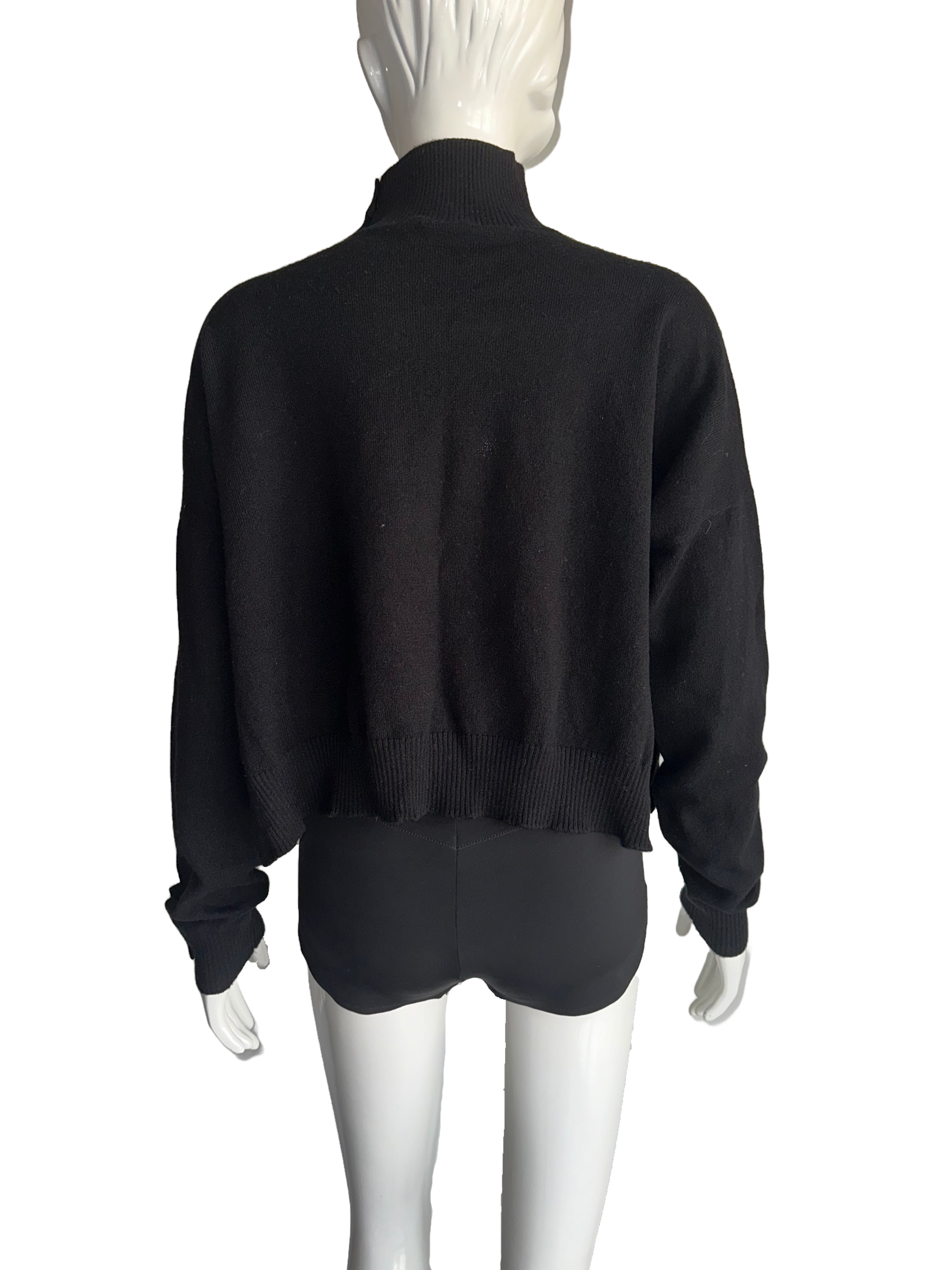 Louis Vuitton black turtleneck left shoulder button opening - size 34
