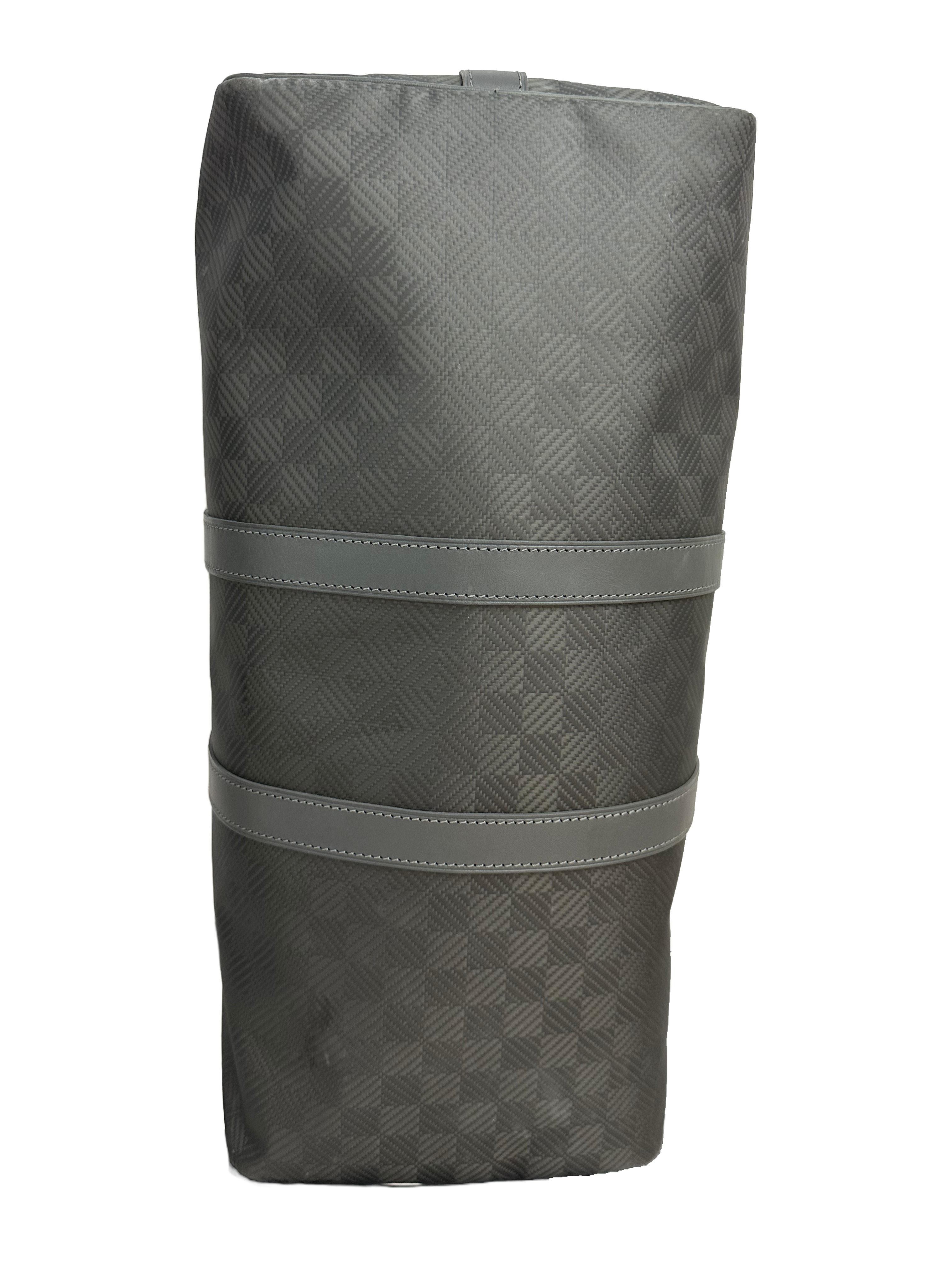 Louis Vuitton Keepall 45 in damier carbone with leather trim