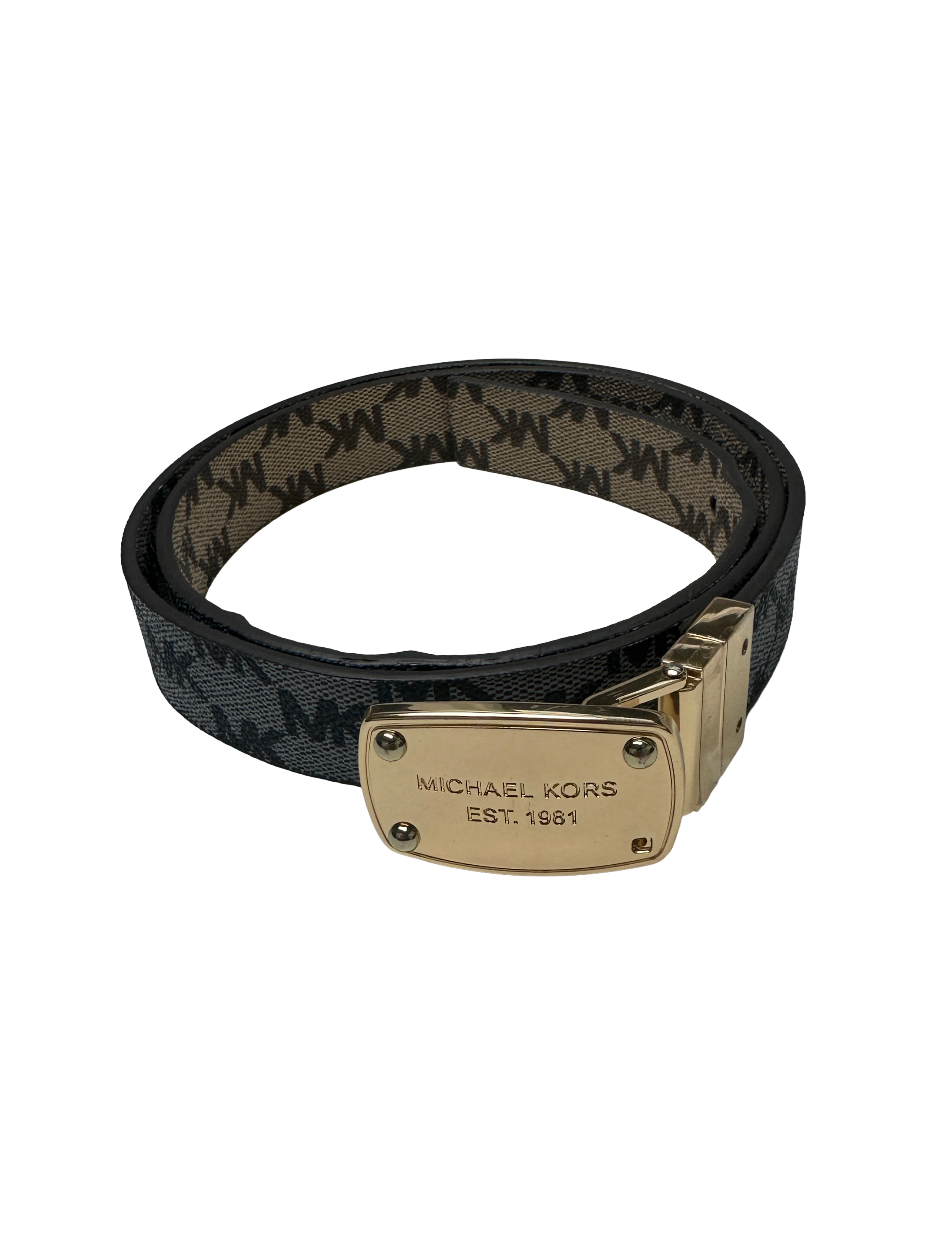 Michael Kors reversible cream and grey monogram belt