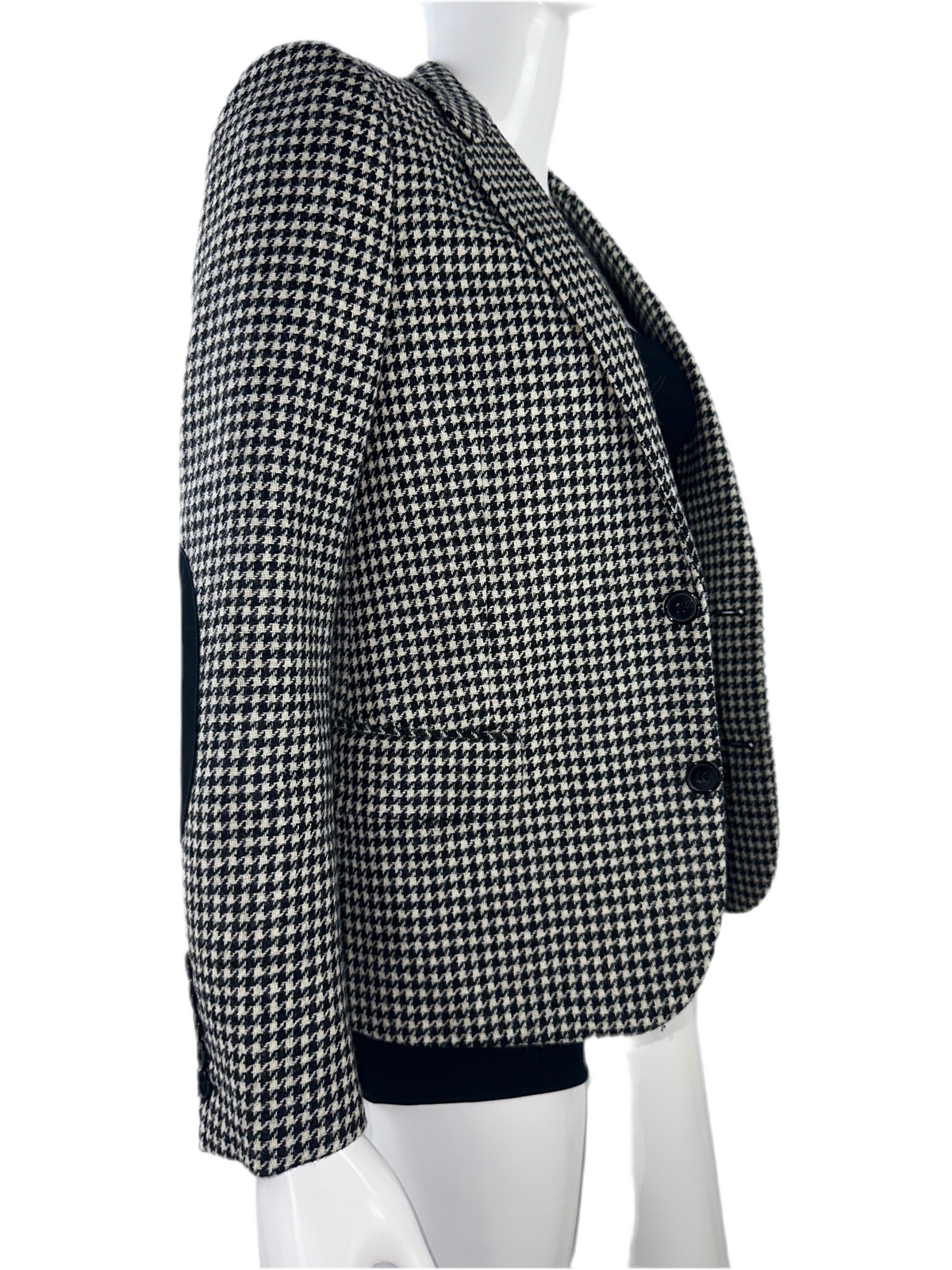 Saint Laurent houndstooth jacket with black elbows - size 36