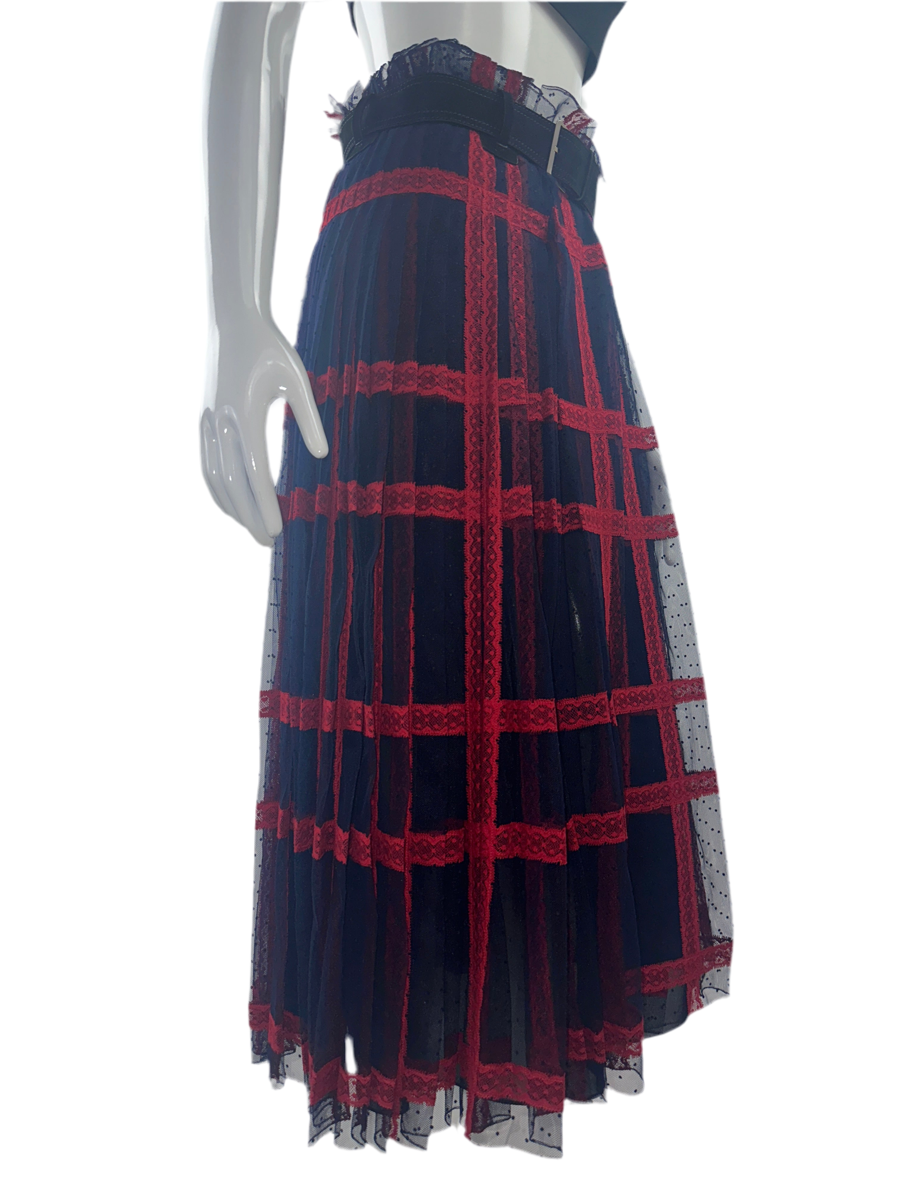 Dior blue and red plaid skirt - size 34