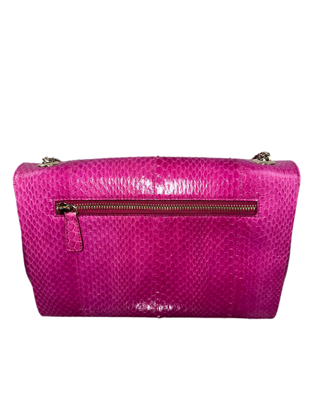 Jimmy Choo pink snakeskin and leather trim Alba shoulder bag