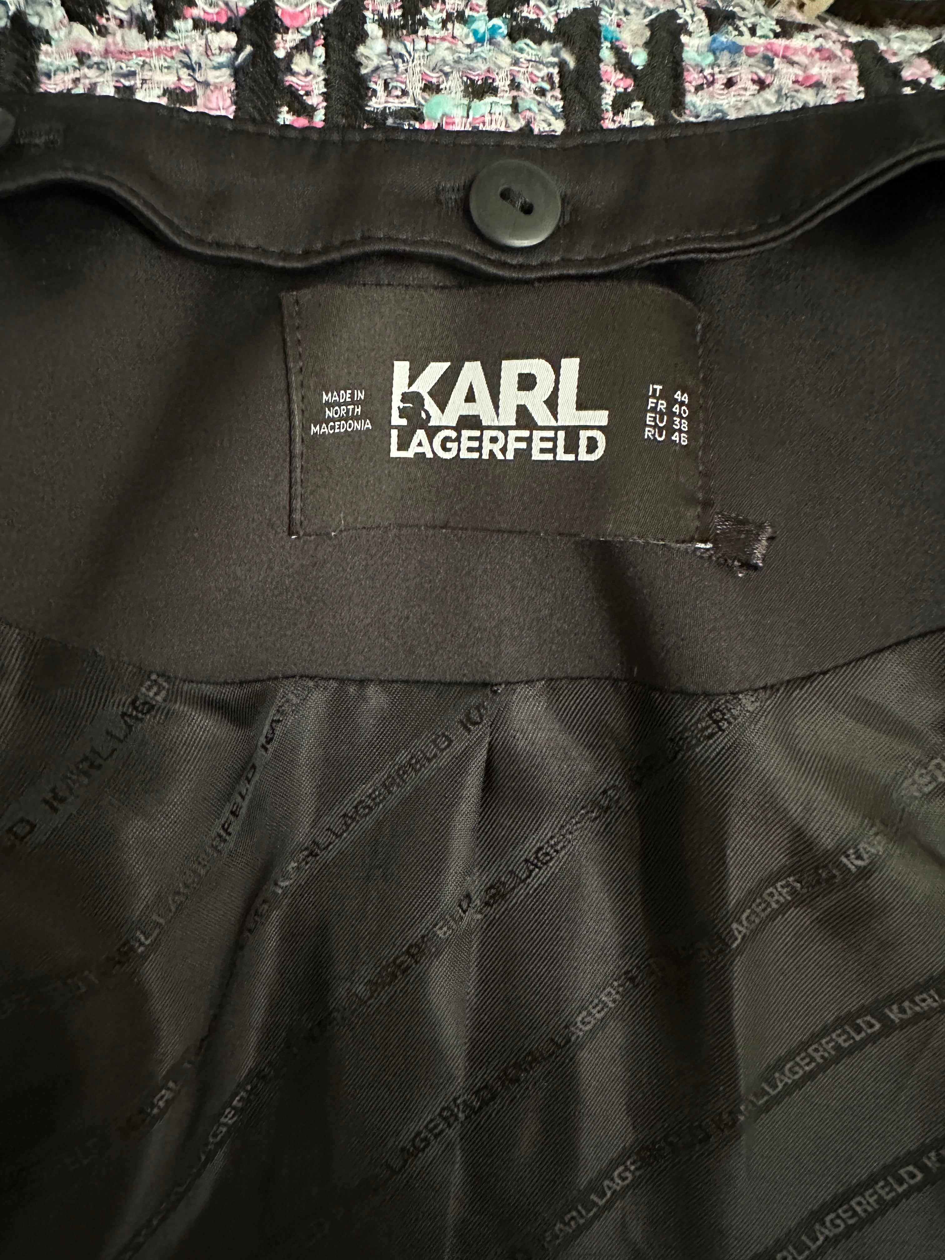 Karl Lagerfeld tweed biker jacket - size 38
