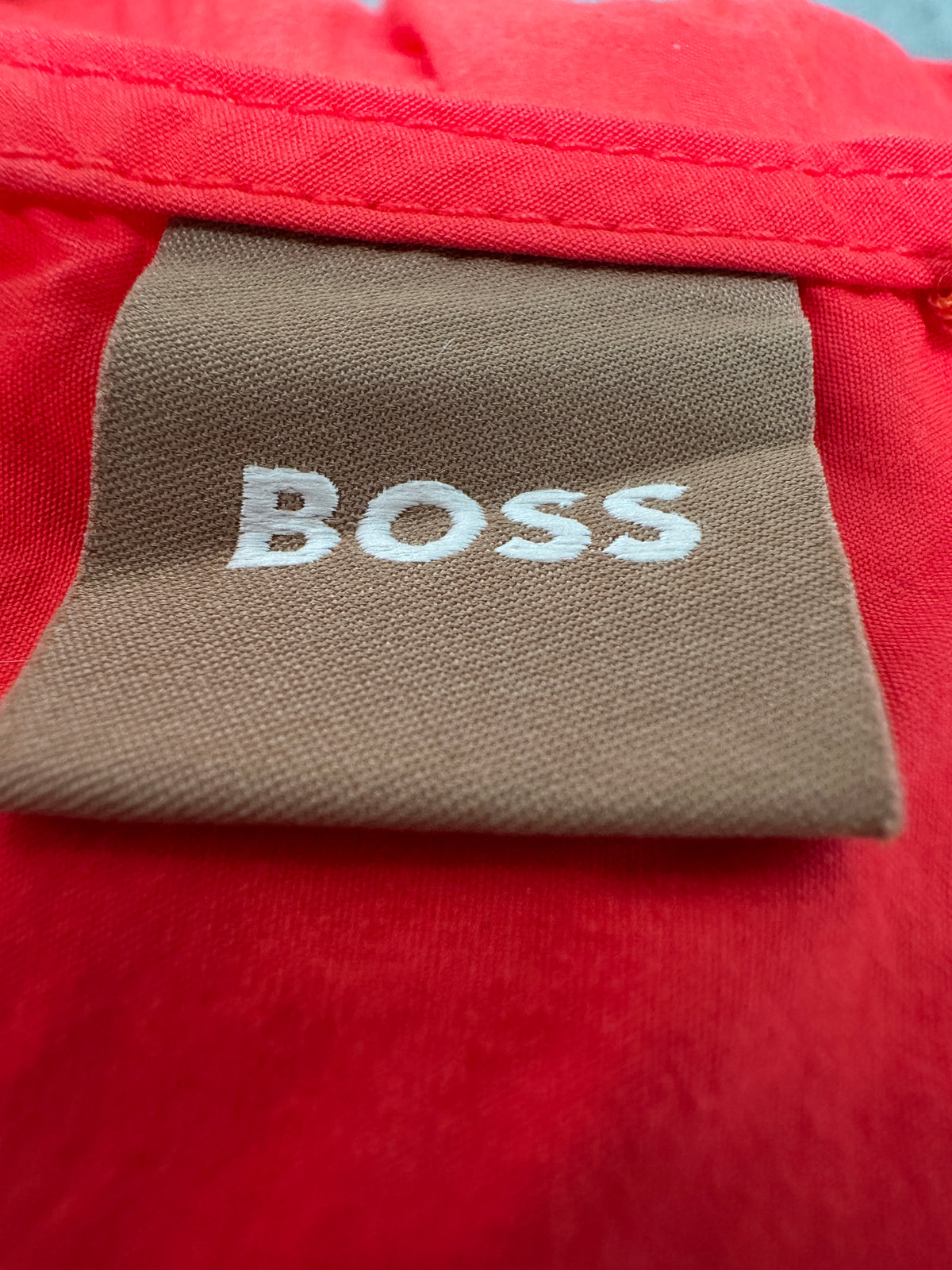 Boss long red v-neck dress - size 38
