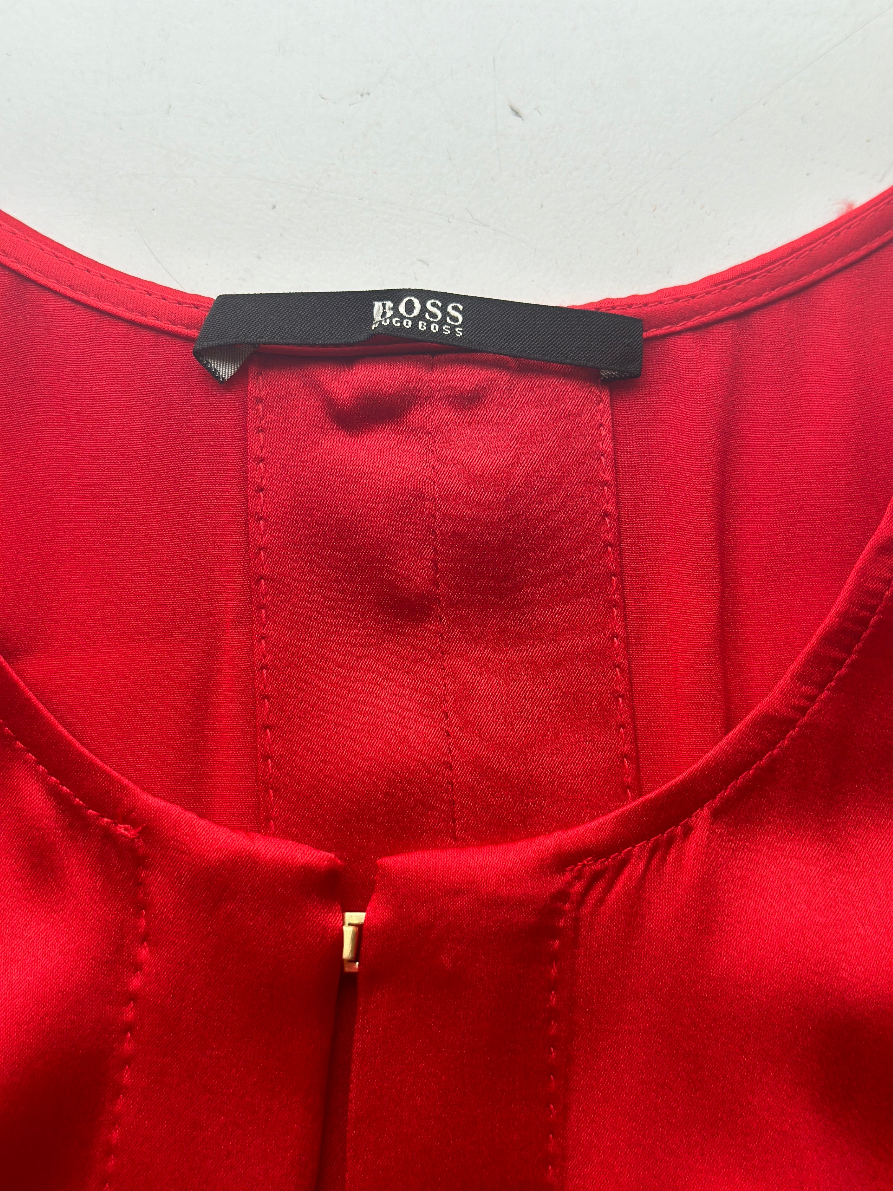 Hugo Boss sleeveless red top with neckline opening - size 36
