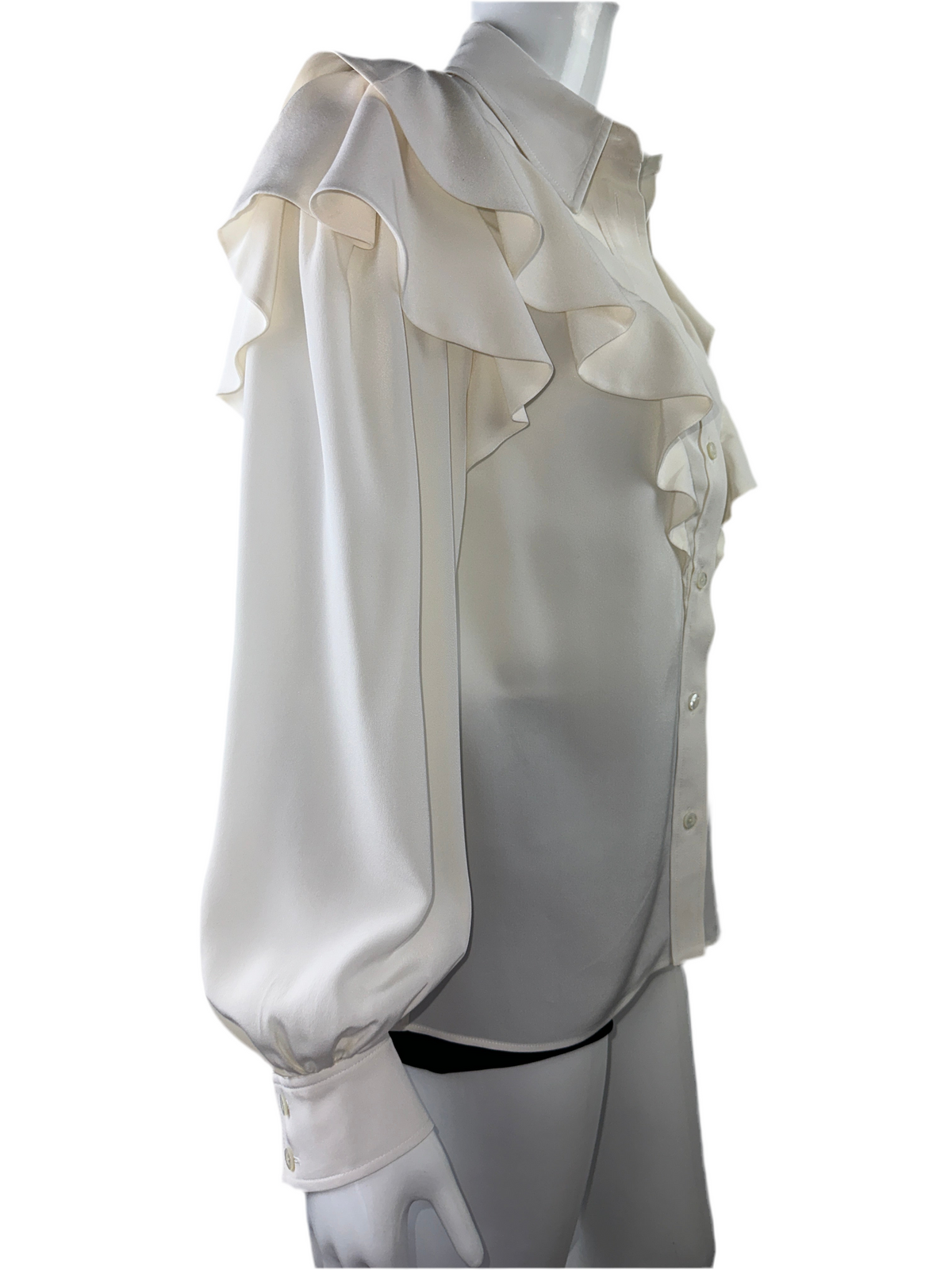 Louis Vuitton frilly white blouse - size 36