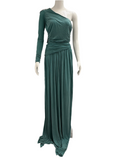 Elisabetta Franchi one shoulder red carpet dress green - size 40IT