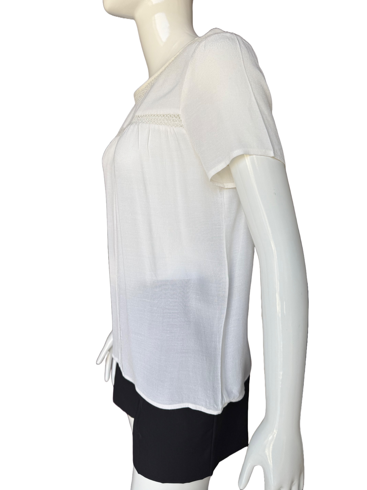 Comptoir des cotonniers white round-neck top - size 36