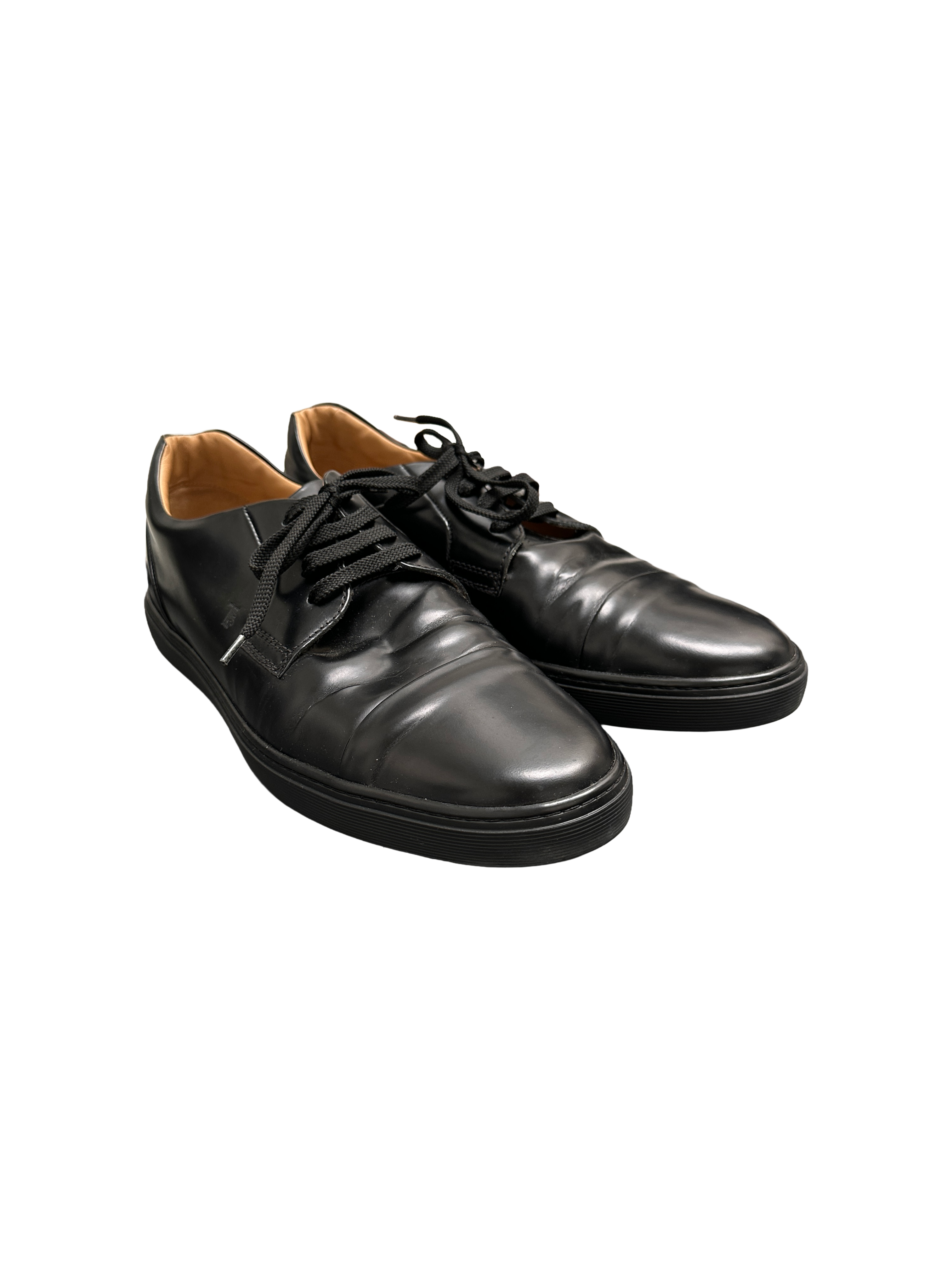 Tod's black leather lace-up shoes - size 41.5