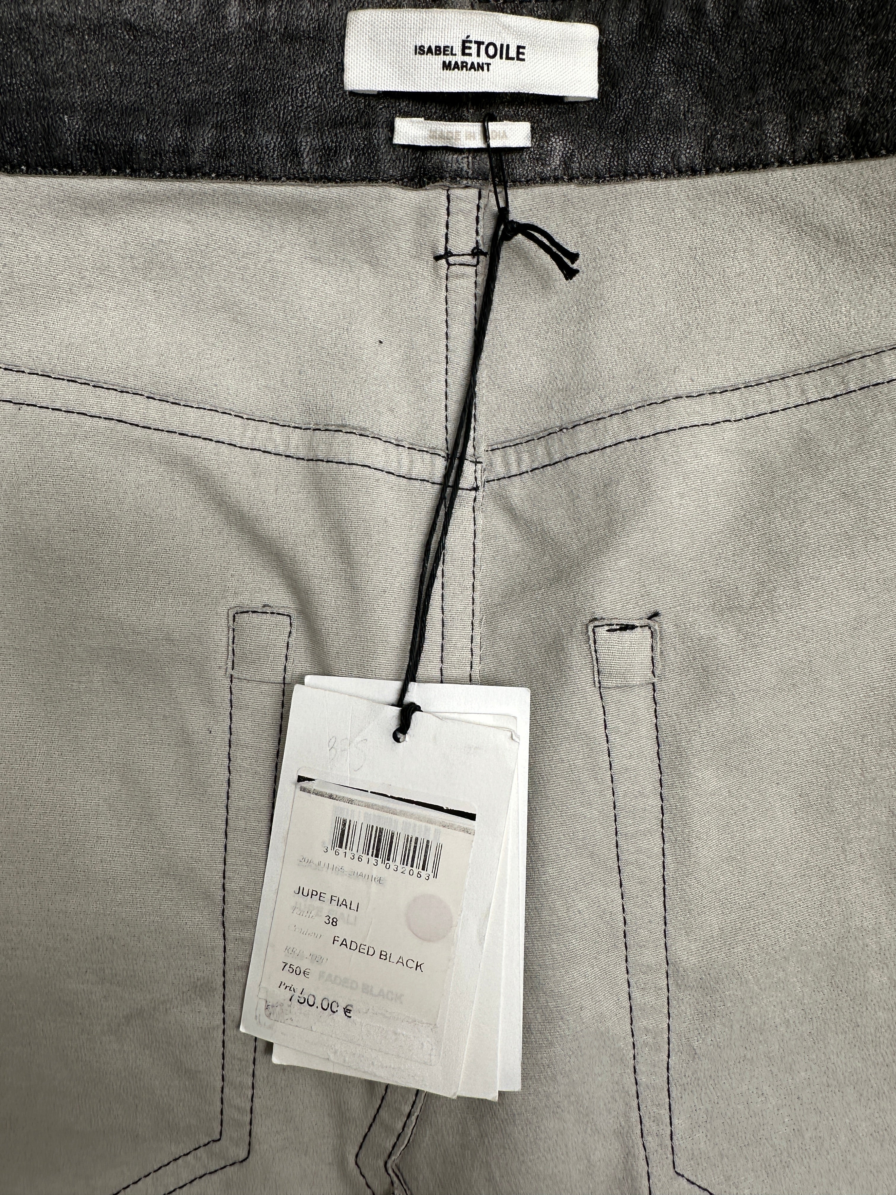 Isabel Marant Straight grey leather skirt - size 38