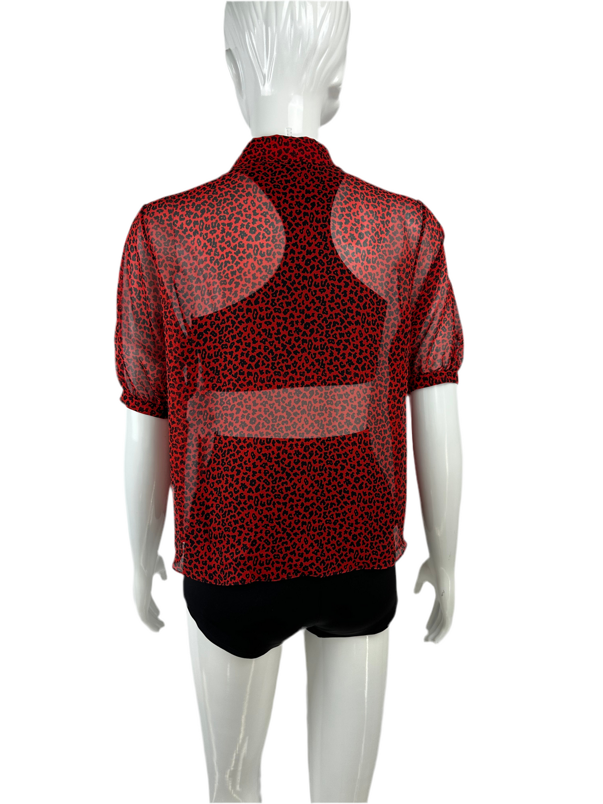 Christian Dior silk shirt Red leopard print - size 36FR