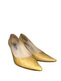 Jimmy Choo yellow patent point toe pump heels shoes - size 36