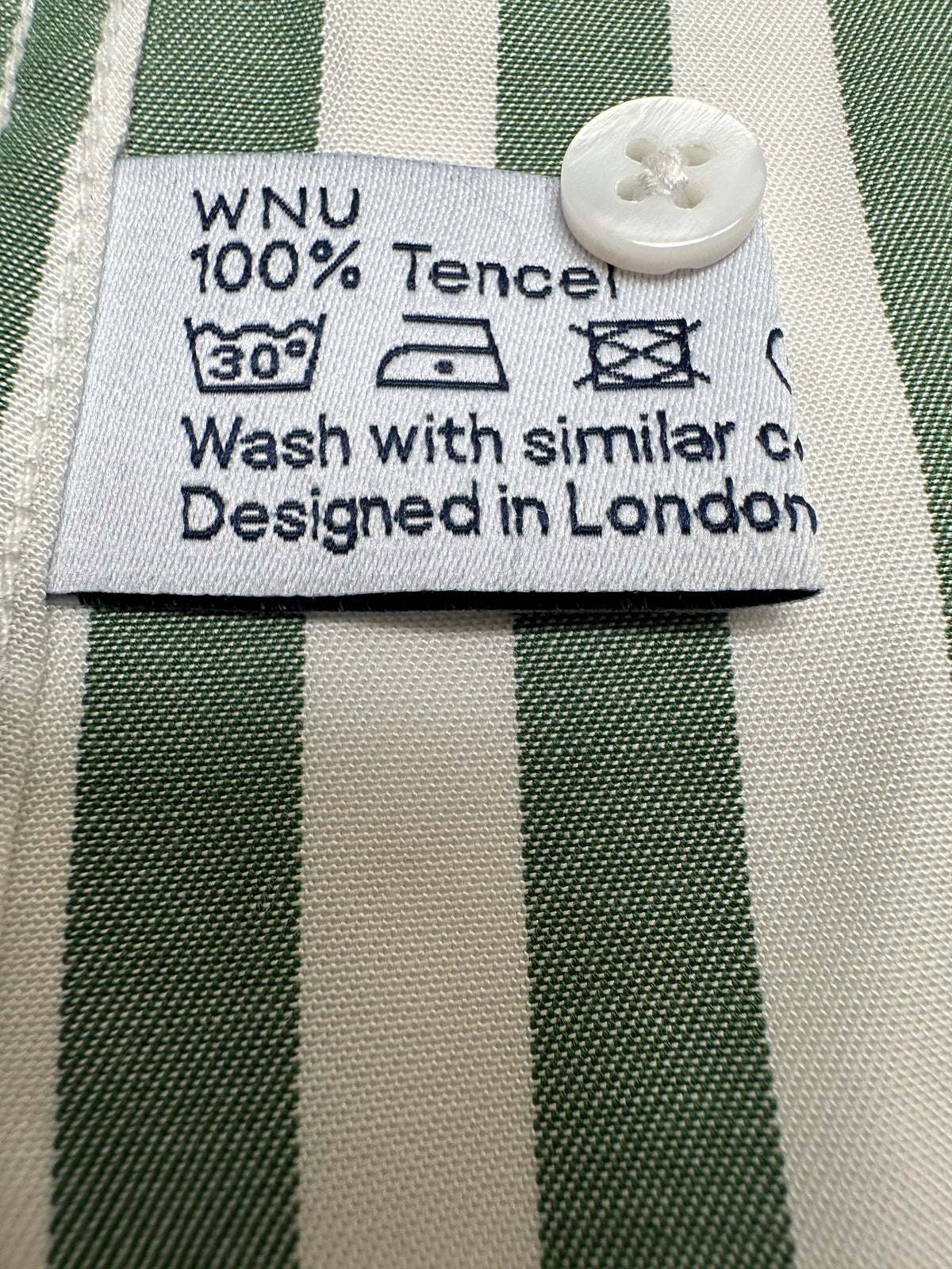 WNU white and green striped shirt - size 34