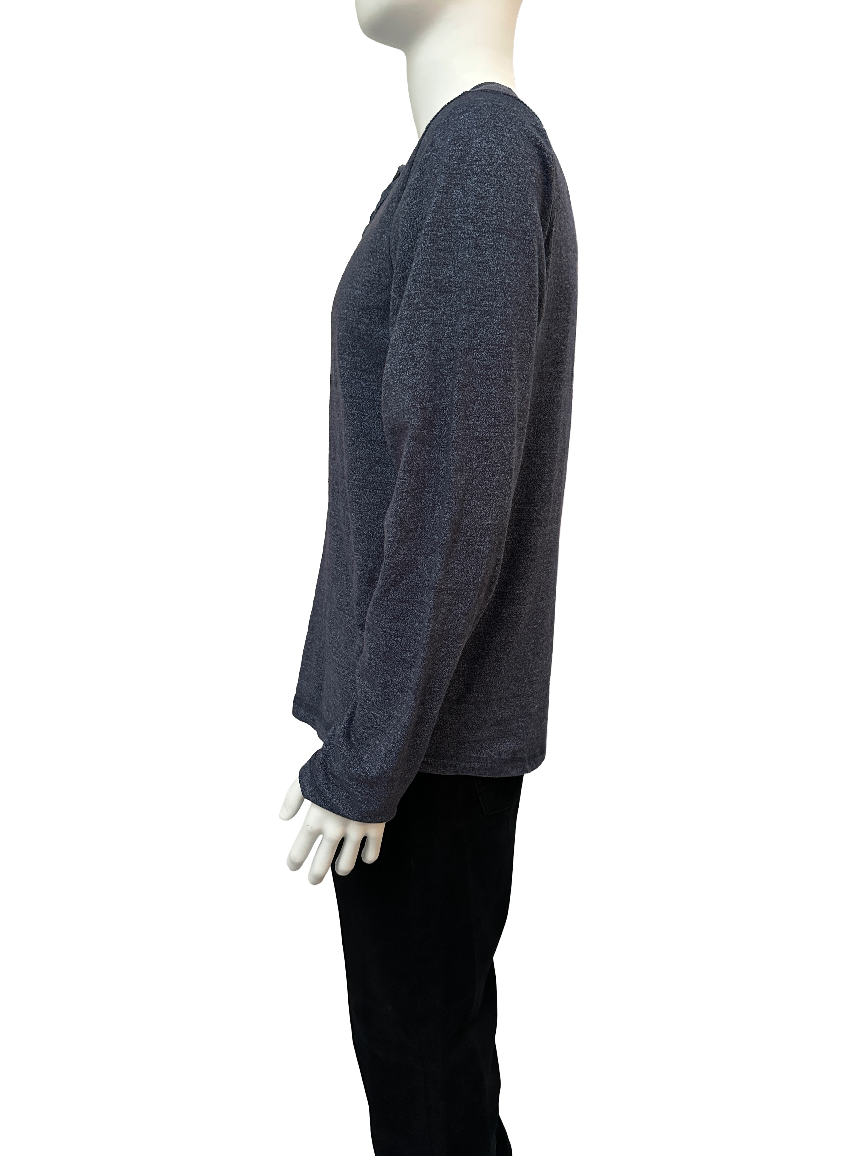 Diesel blue melange henley long sleeve - size M