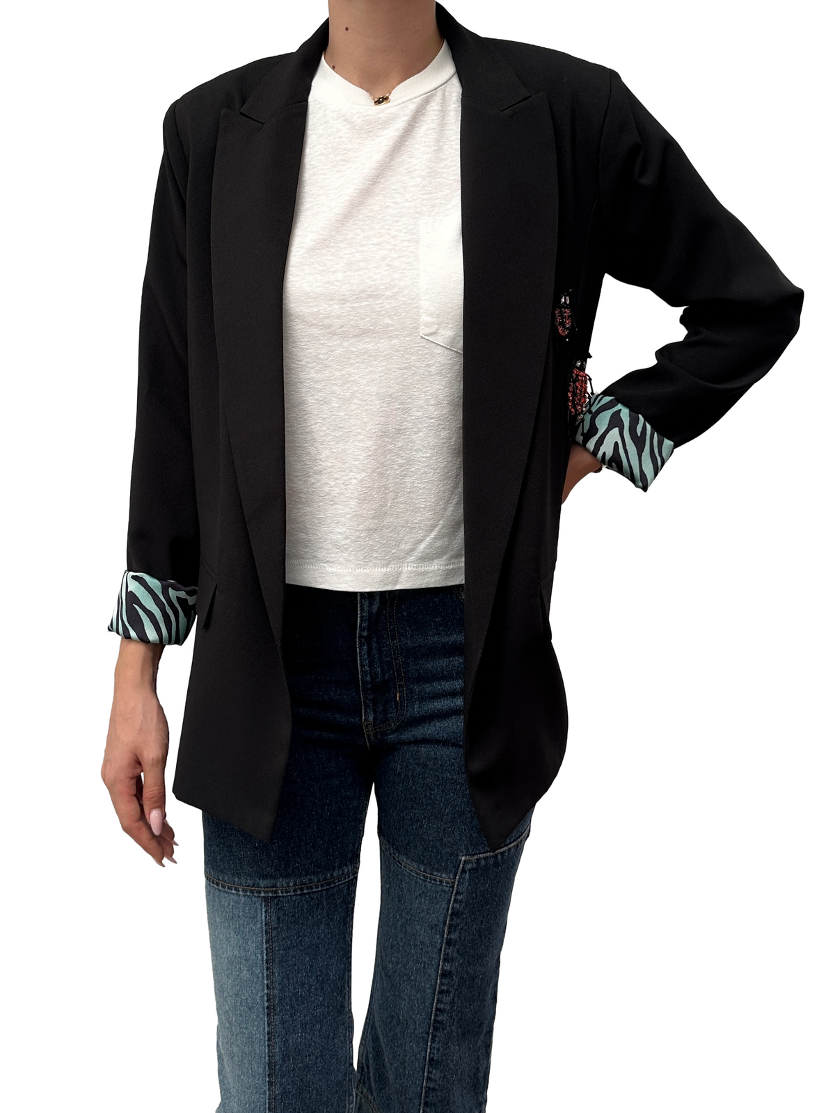 LeTrio black suit jacket open at the back - size 38