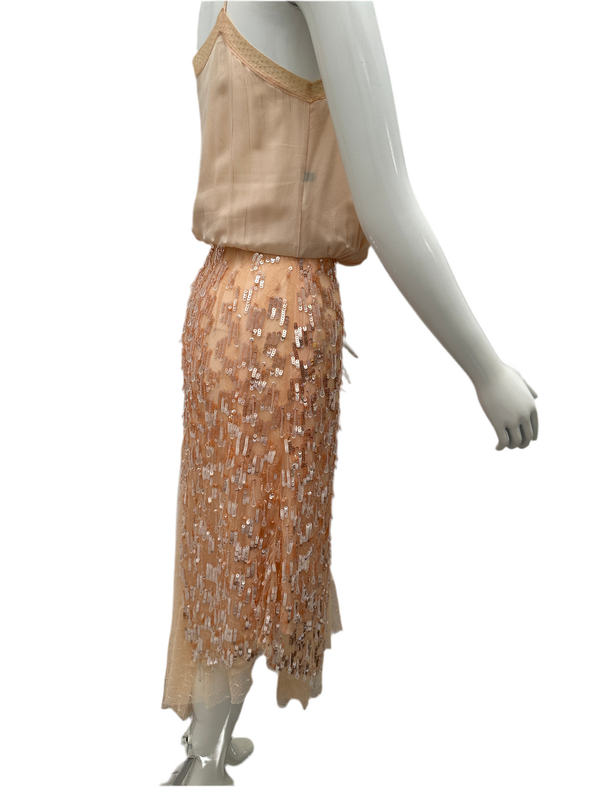 Elisabetta Franchi nude sequin dress - size 40IT