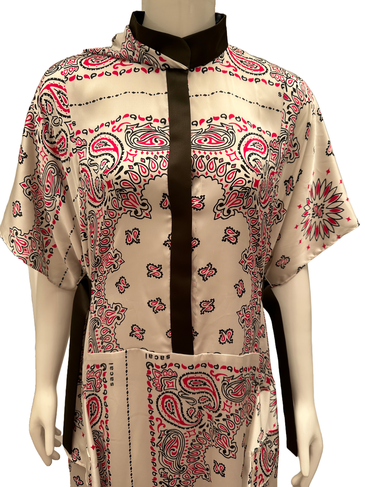 Sacai asymmetrical dress with bandana print - size 38